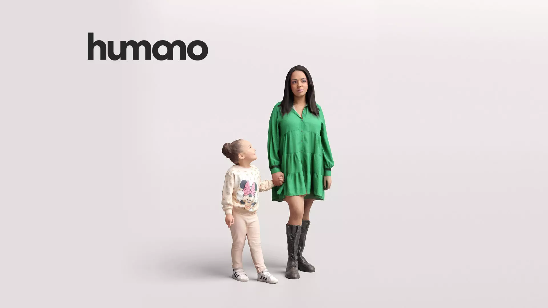 Humano Standing Woman with child 2202-01 3D model_0