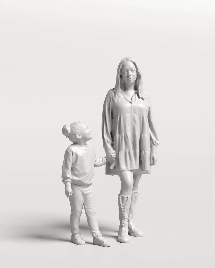 Humano Standing Woman with child 2202-01 3D model_10