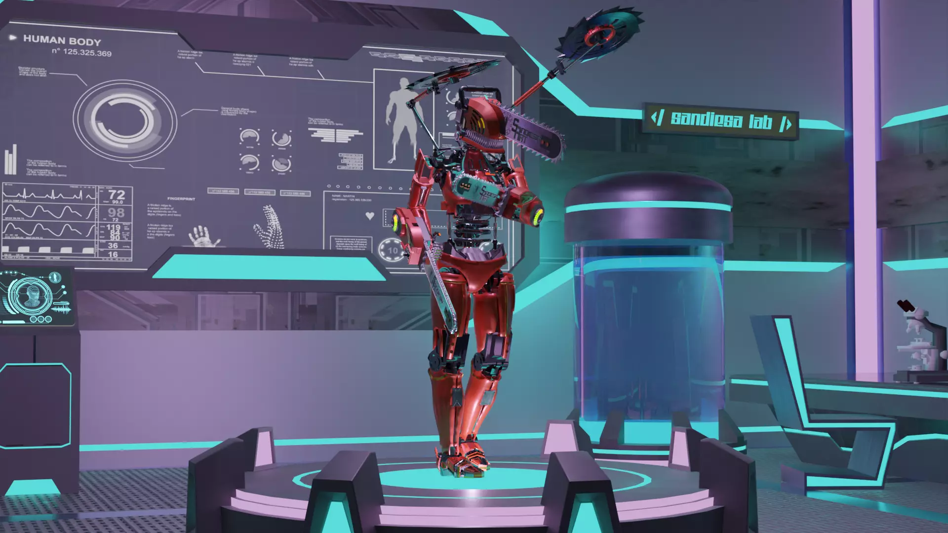 Mechanical Chainsaw Man Girl Version 1 Low-poly 3D model_0