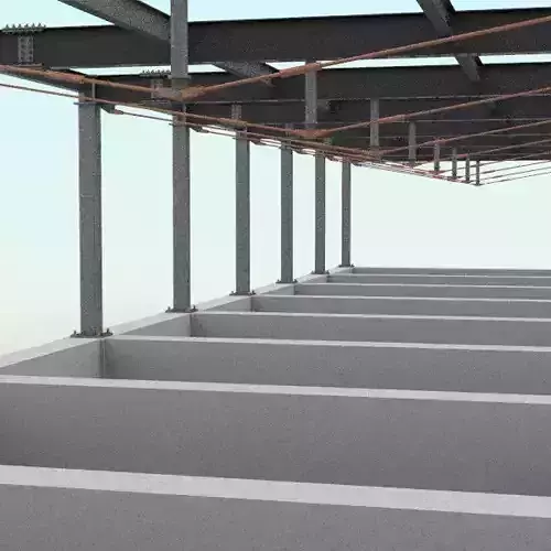 Steel model with Tension braces 3D model