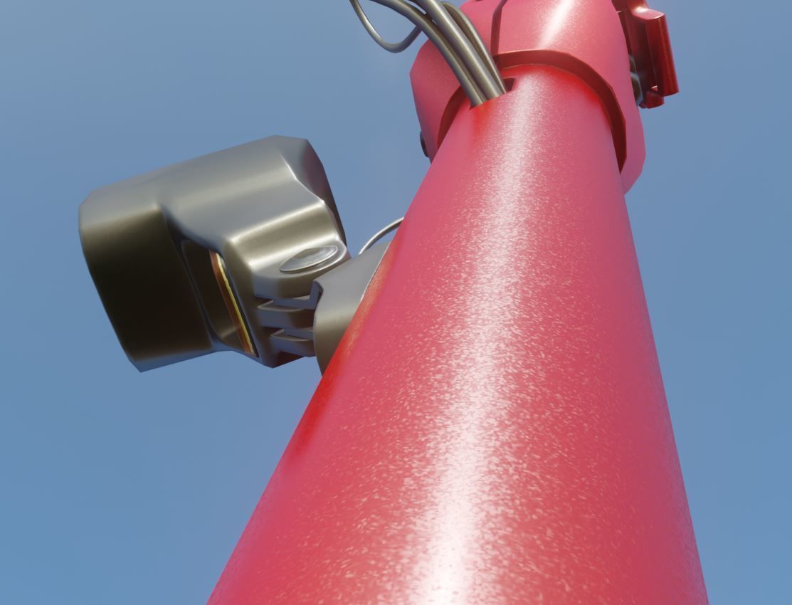 Offroad E-Scooter Red Low-poly 3D model_14