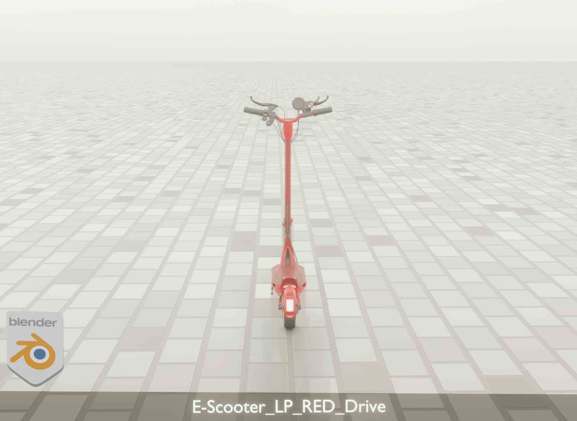 Offroad E-Scooter Red Low-poly 3D model_58