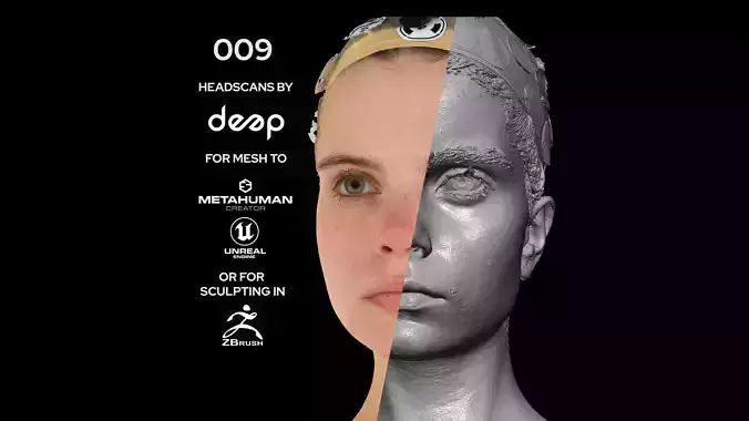European Female 20s head scan 009 3D model