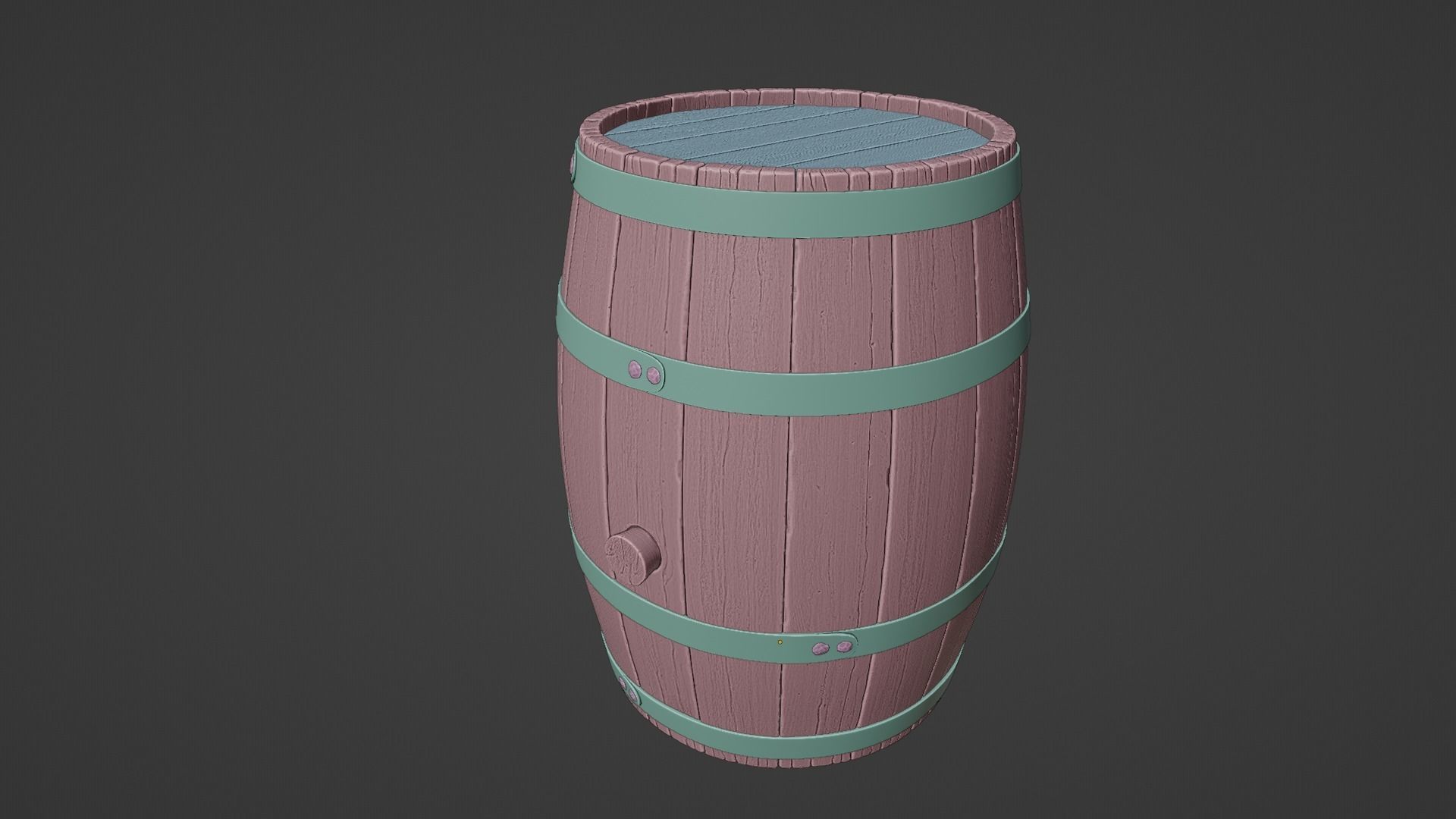 Barrel Low-poly 3D model_5