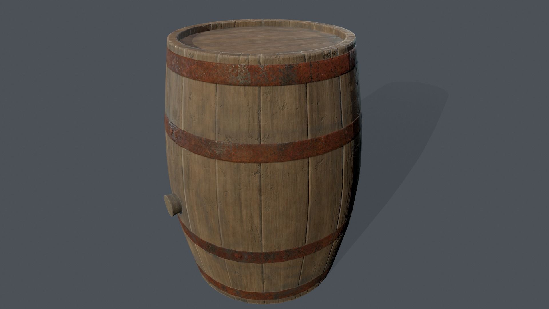 Barrel Low-poly 3D model_2