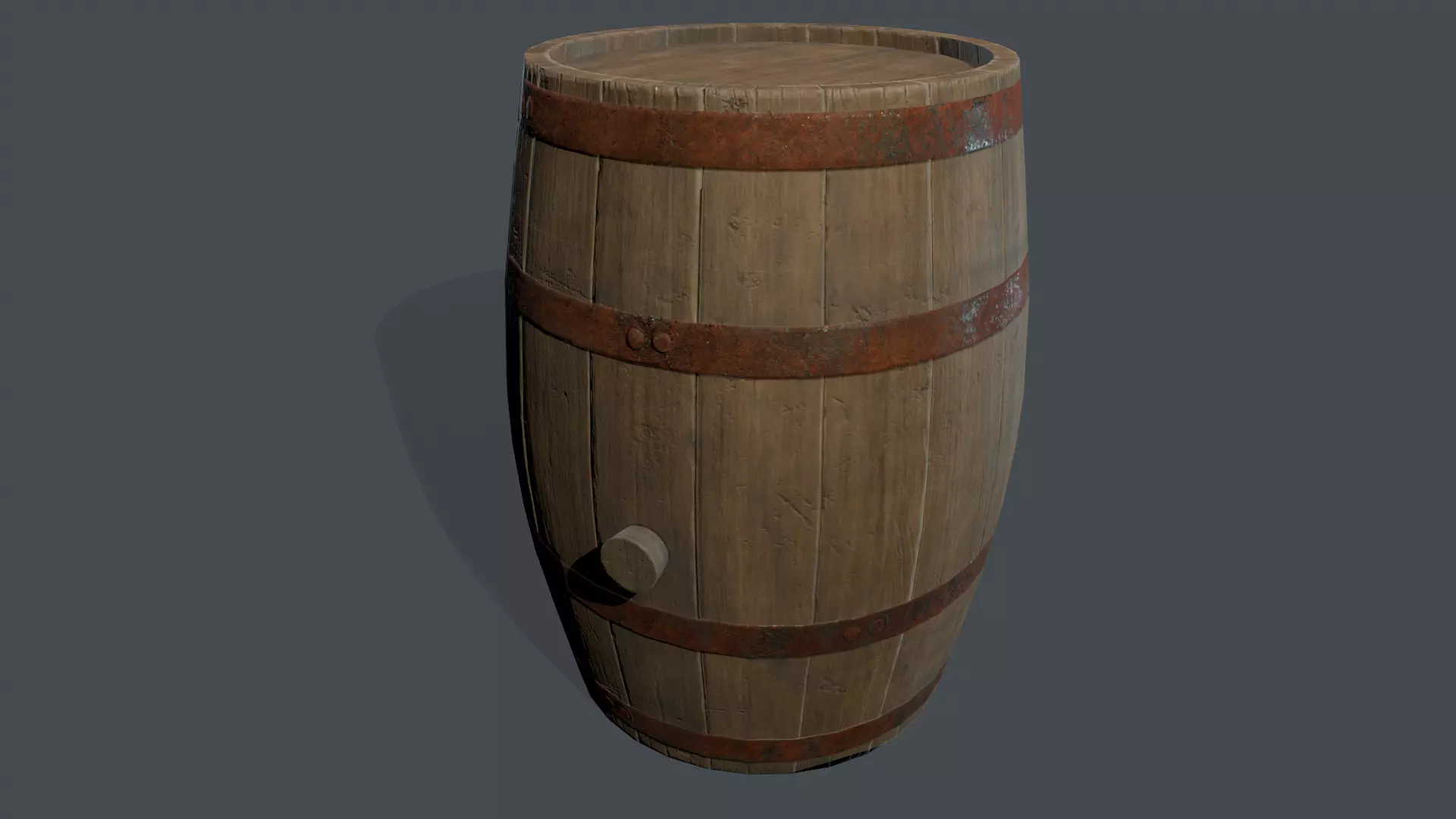 Barrel Low-poly 3D model_0