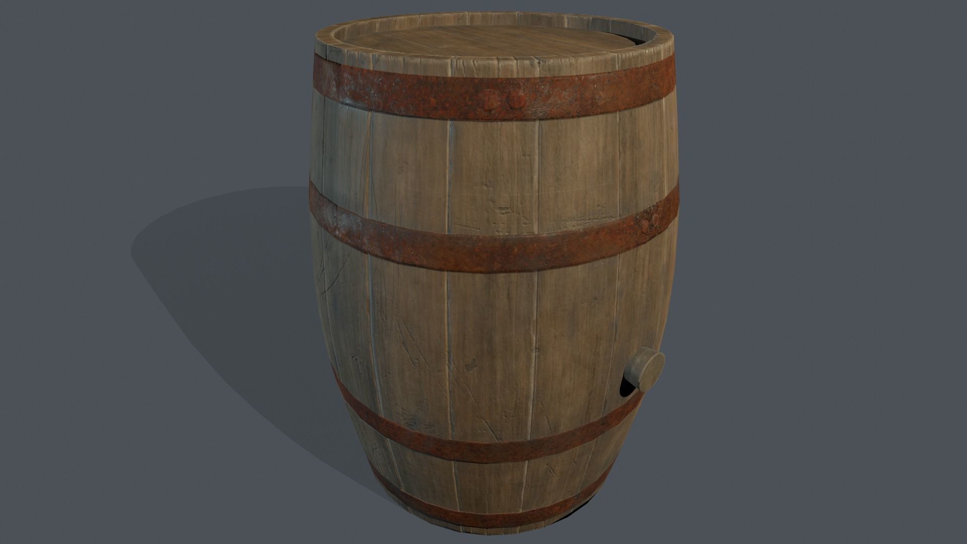 Barrel Low-poly 3D model_3