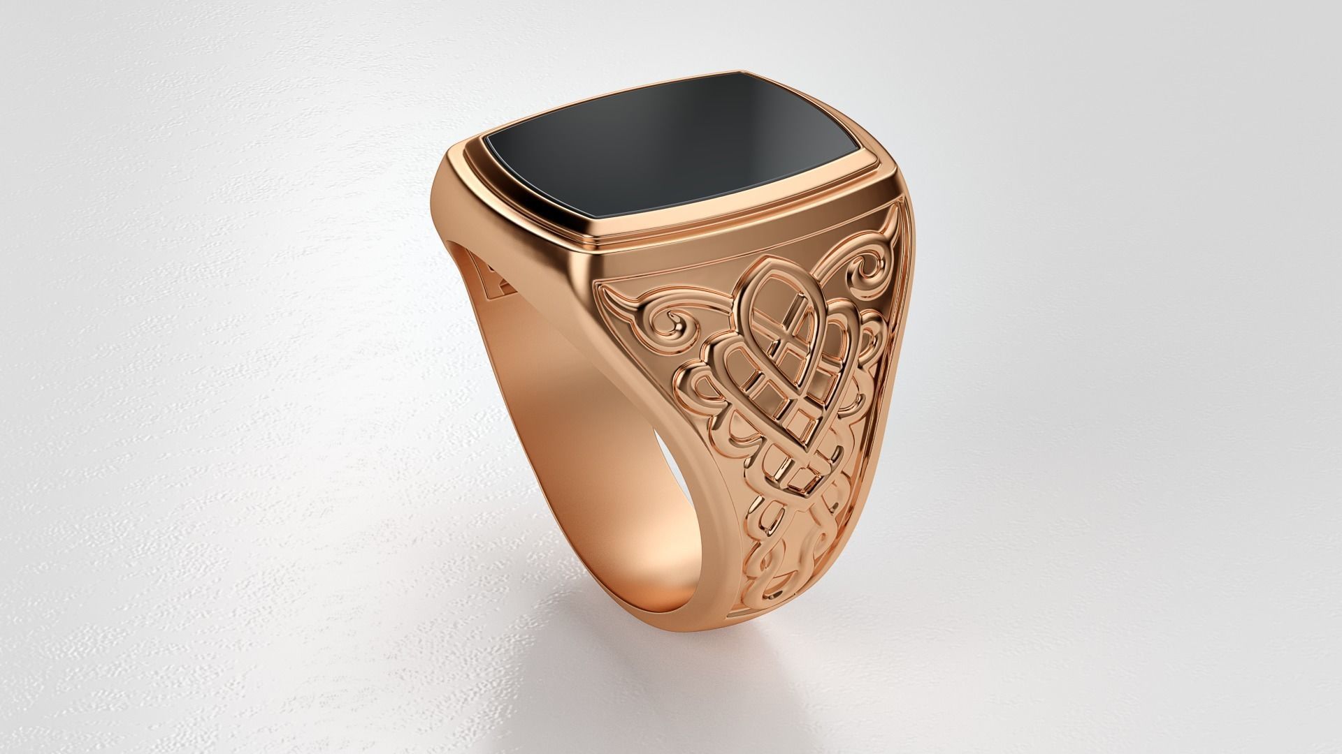 Signet with onyx insert 3D print model_1