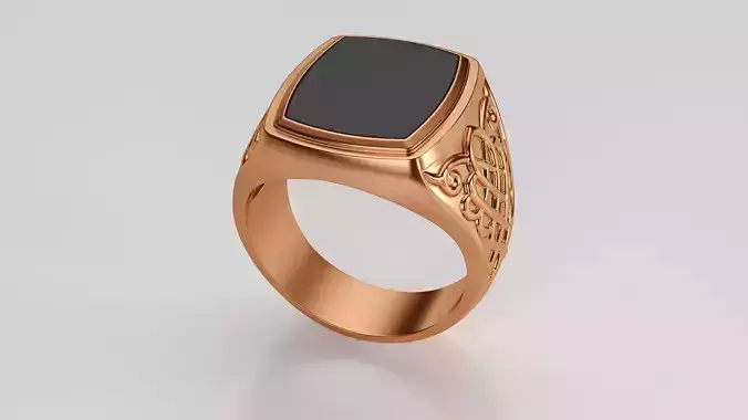 Signet with onyx insert