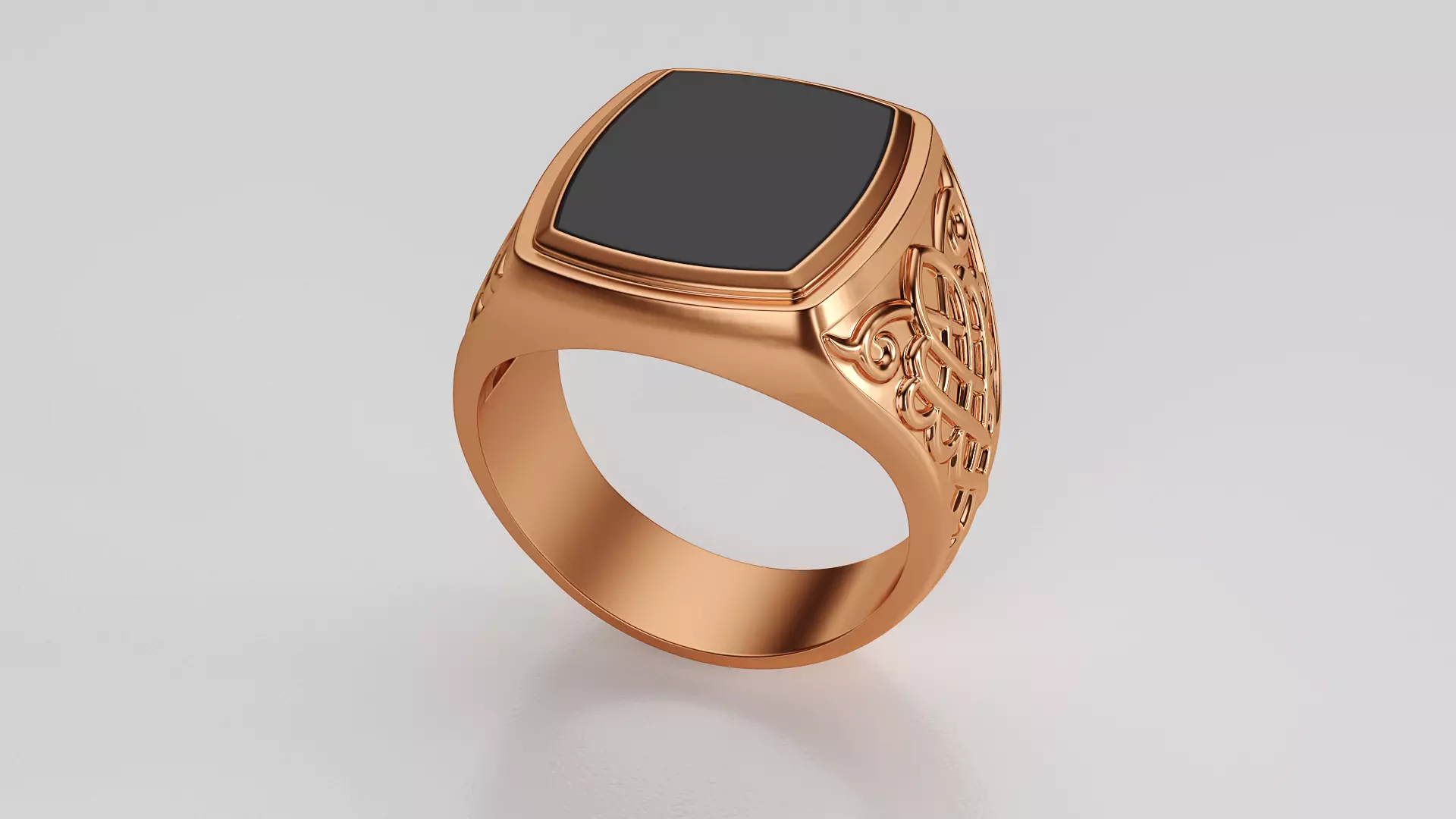 Signet with onyx insert 3D print model_0