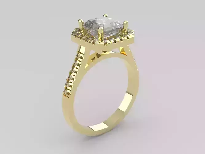 Halo Ring With Diamonds
