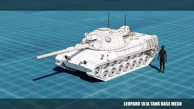 Leopard 1a1a TANK BASE MESH Low-poly 3D model