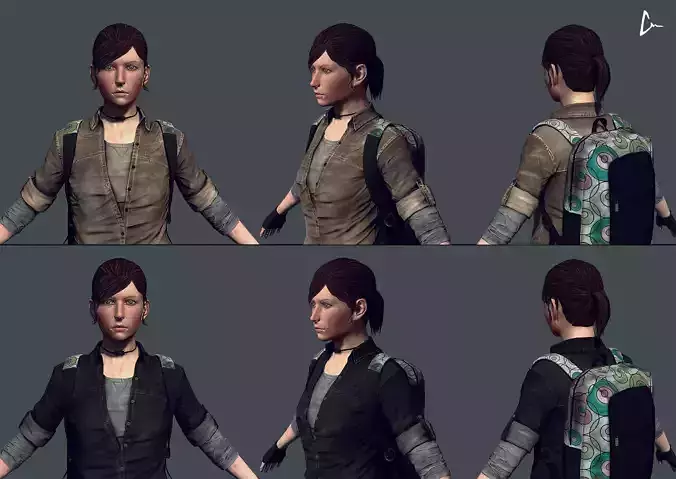 Messenger - Female Survivor Game Model Low-poly 3D model Messenger - Female Survivor Game Model Low-poly 3D model