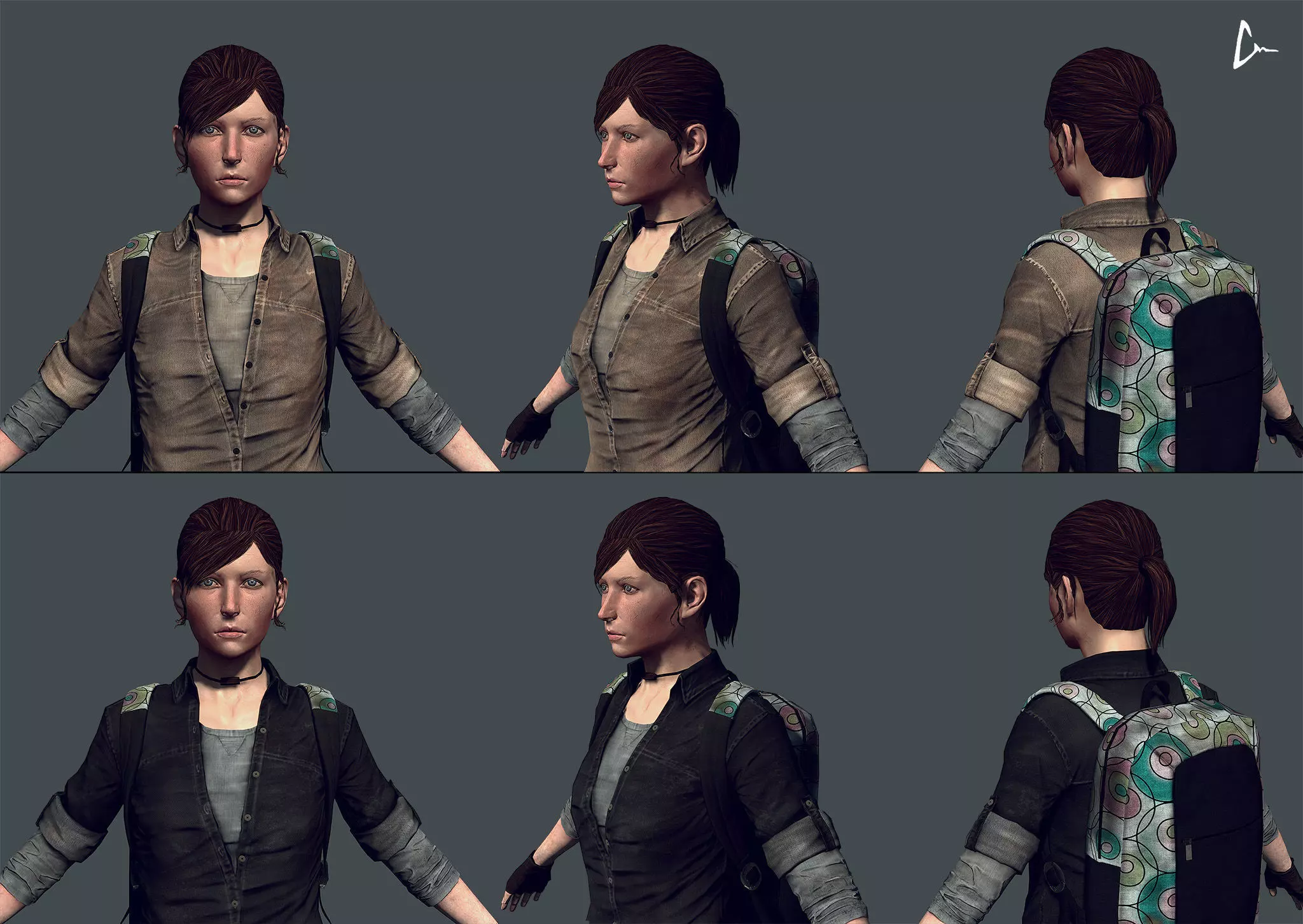 Messenger - Female Survivor Game Model Low-poly 3D model_0