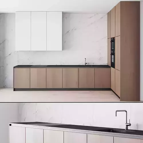 107 modern kitchen 04 minimal white wood marble