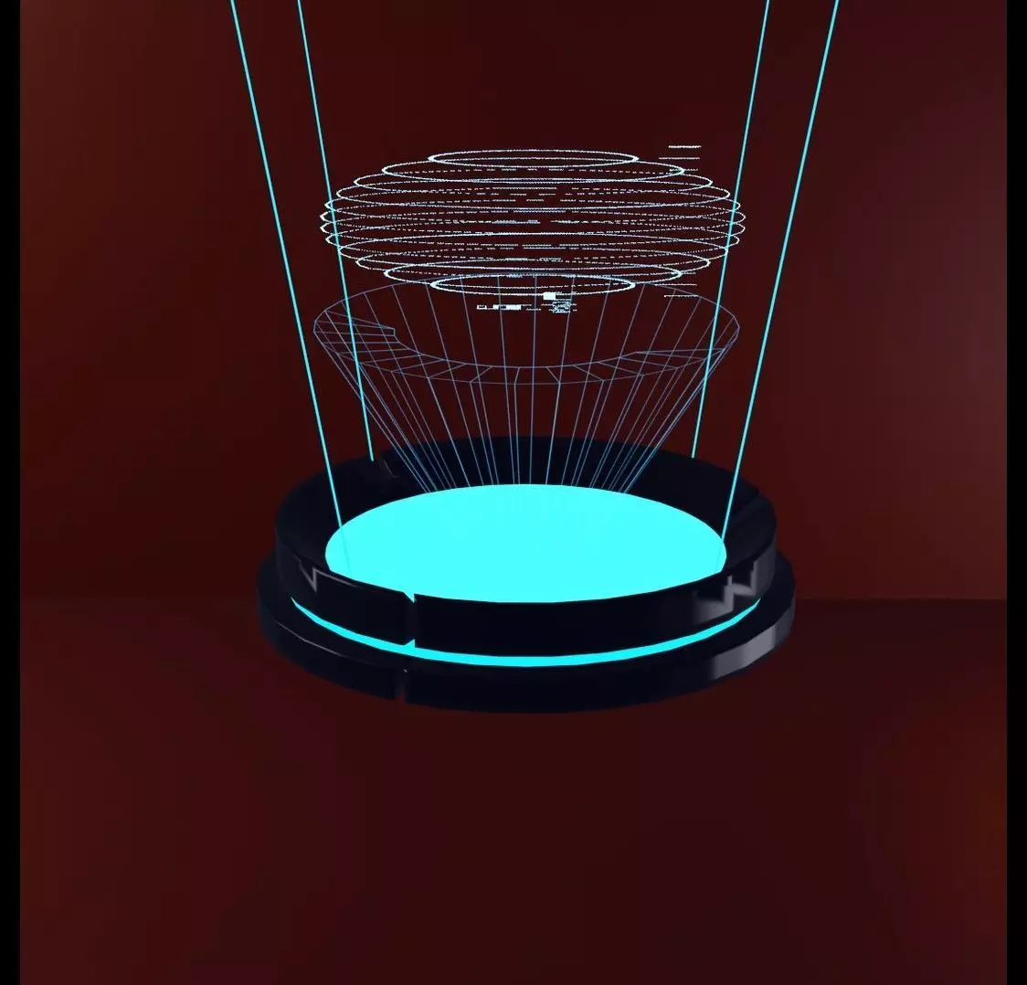 Hologram and base Free 3D model_0
