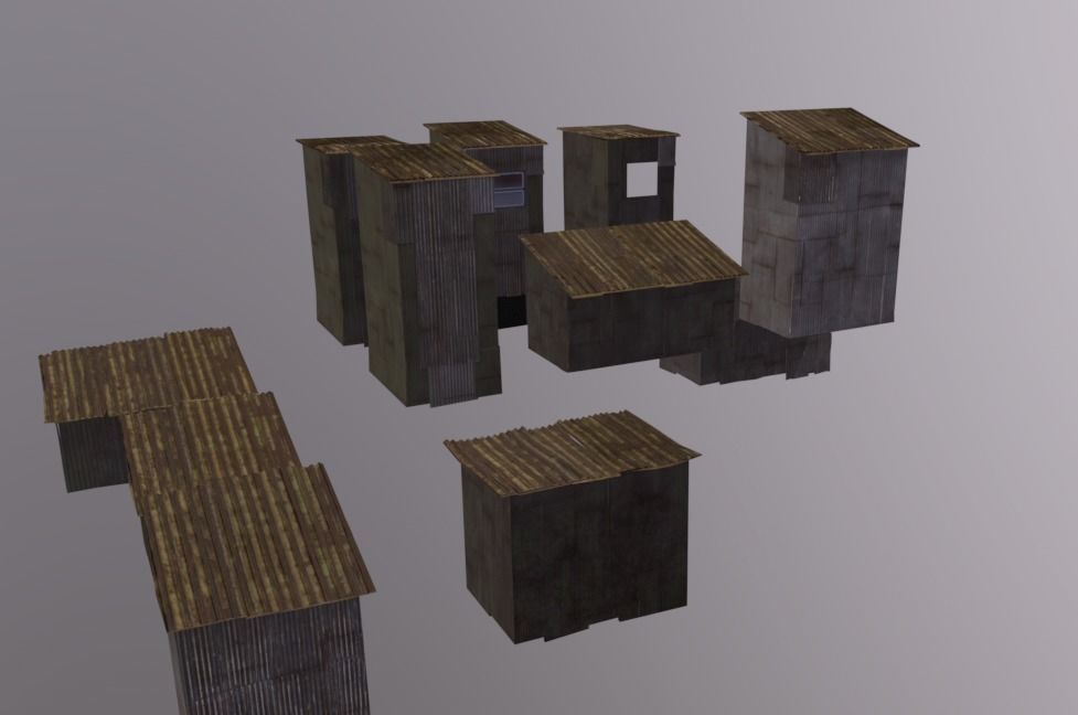 Slum House Low-poly 3D model_3
