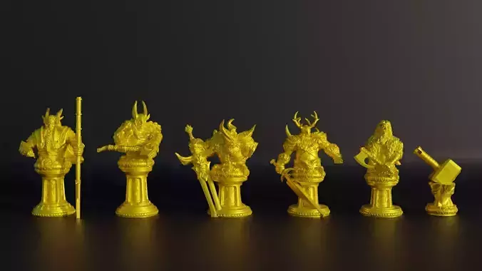 Viking Chess Set- Vikings Character Chess With 6 Different Model 3D print model
