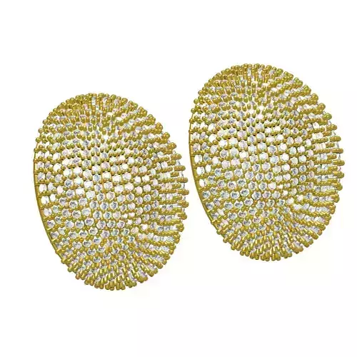 Ellipse Shape Fully Diamond Earring