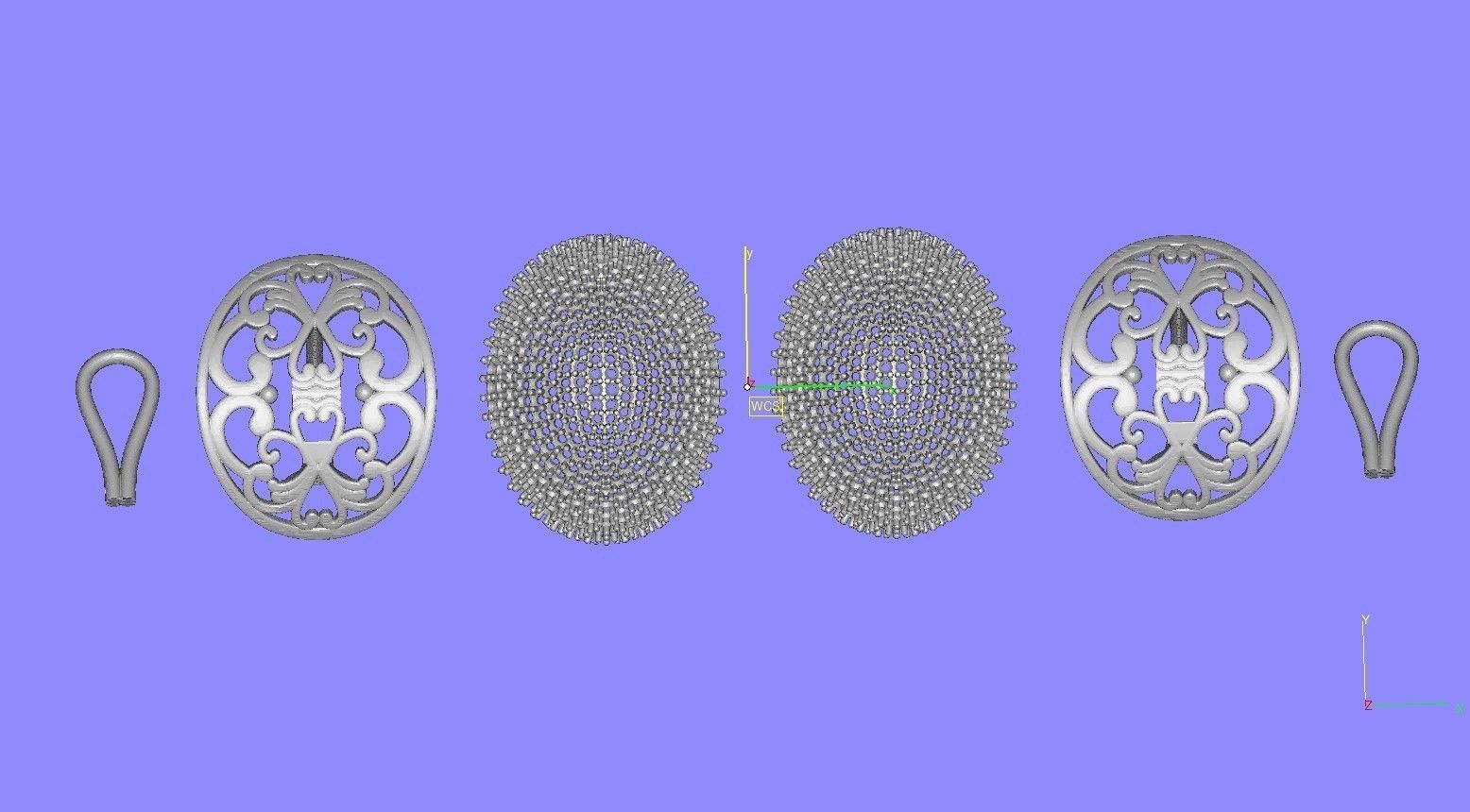 Ellipse Shape Fully Diamond Earring 3D print model_13