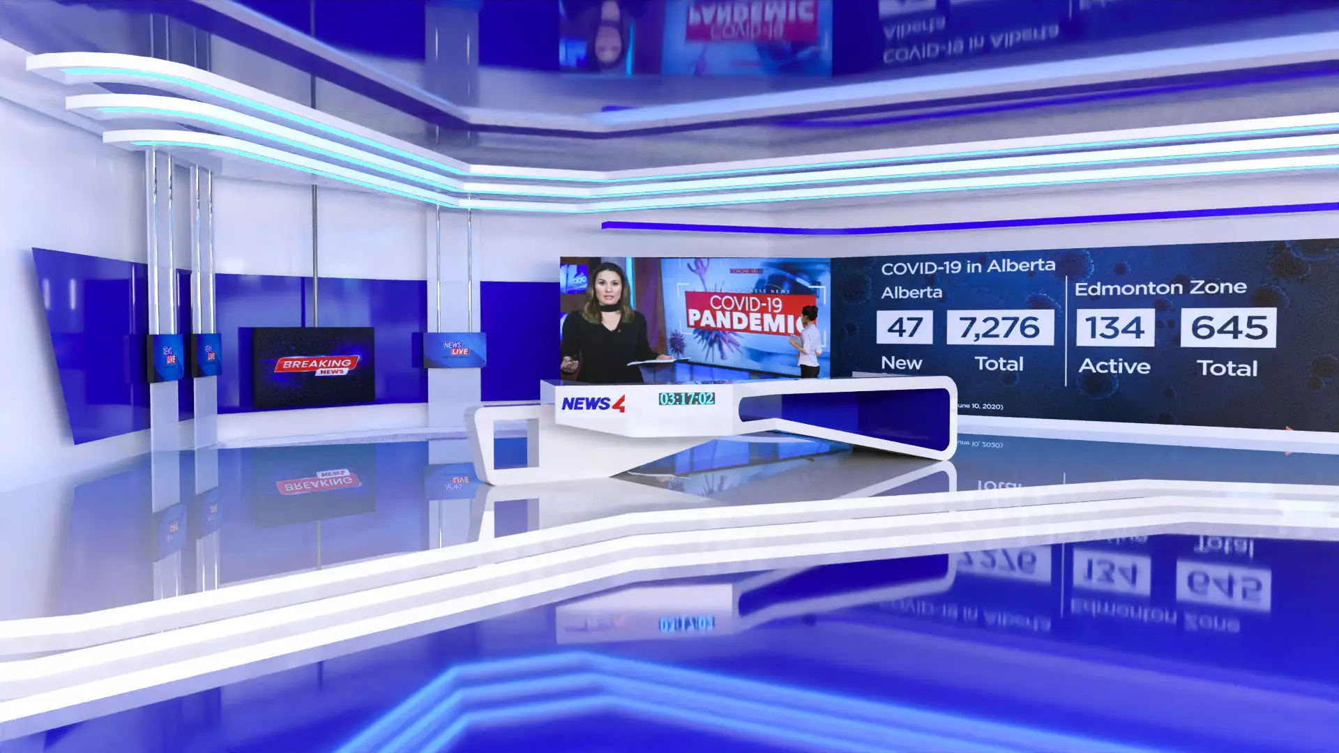 News Studio Tv 3D model_0