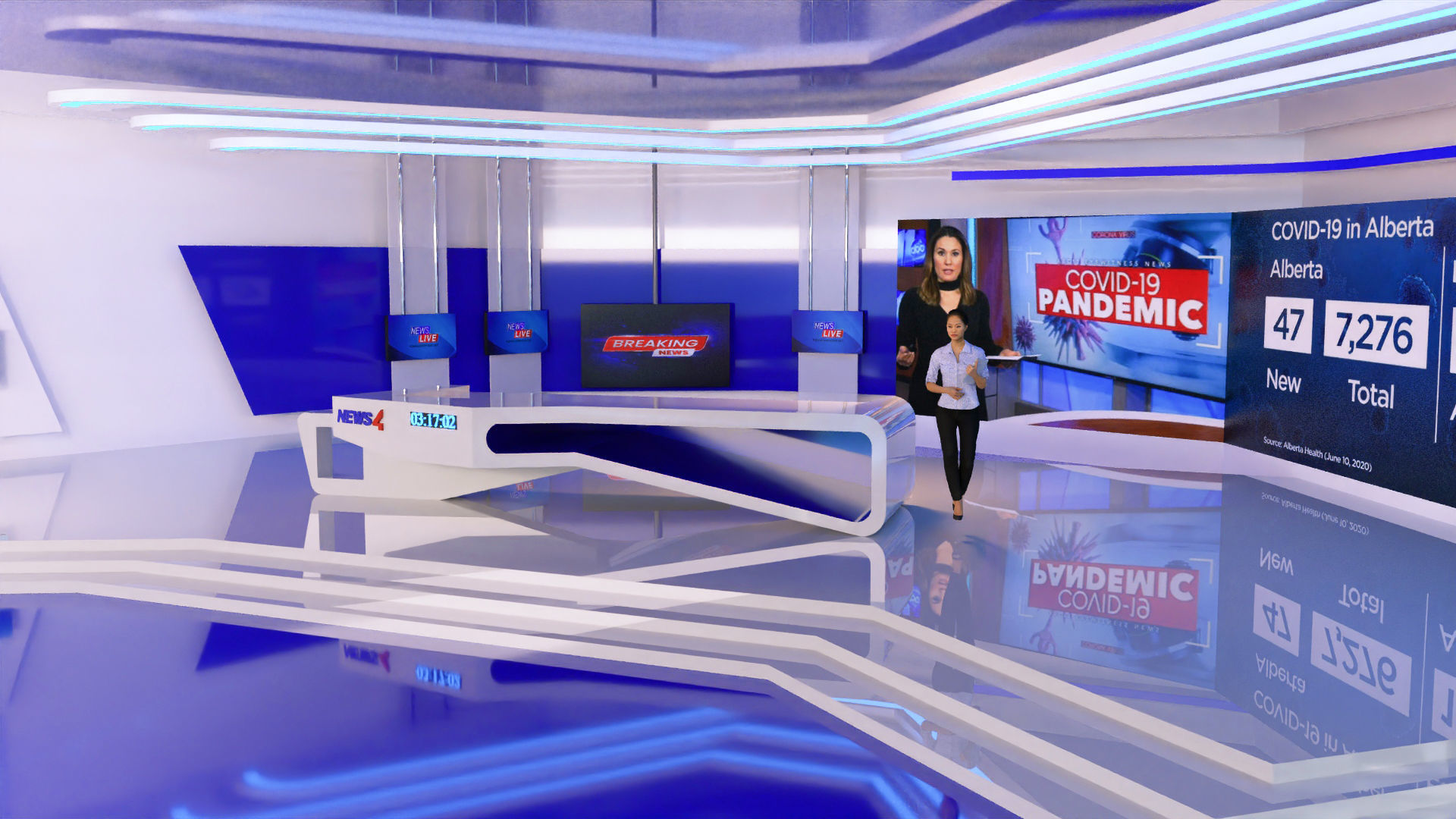 News Studio Tv 3D model_2