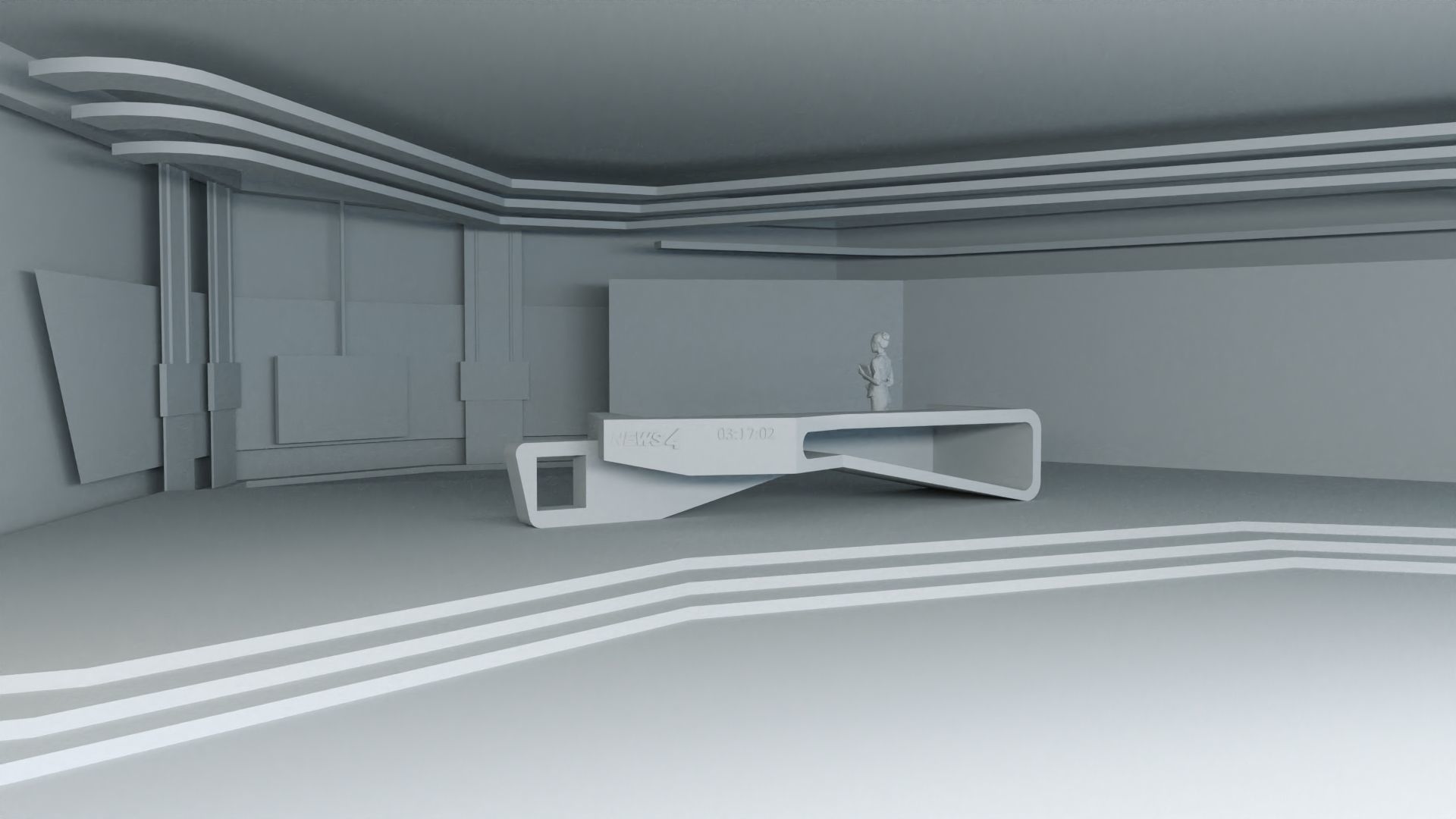 News Studio Tv 3D model_3