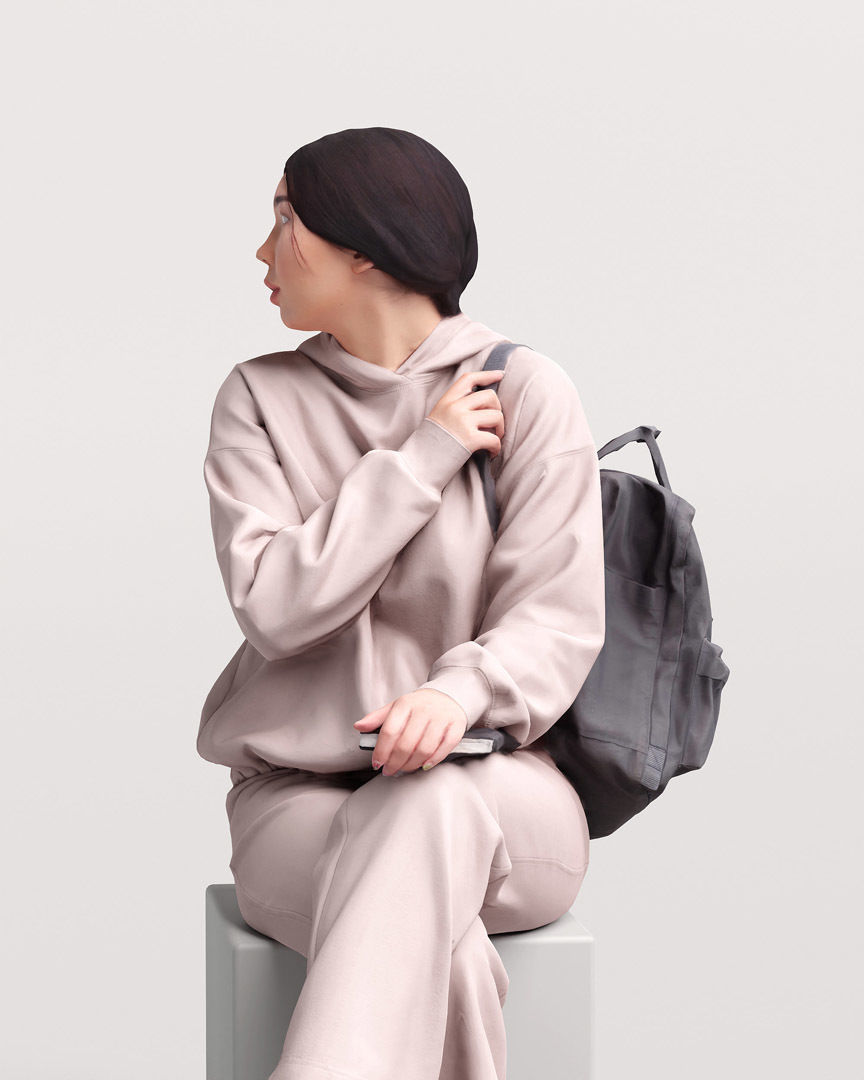 Humano Sitting Young Asian Girl 2203-9 3D model_6
