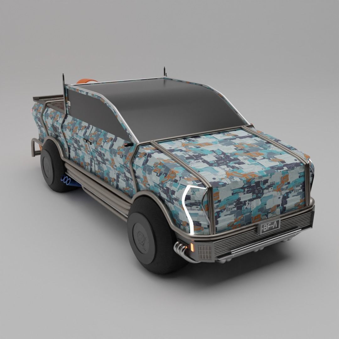 SCI FI BLENDER PICKUPTRUCK 3D model_1