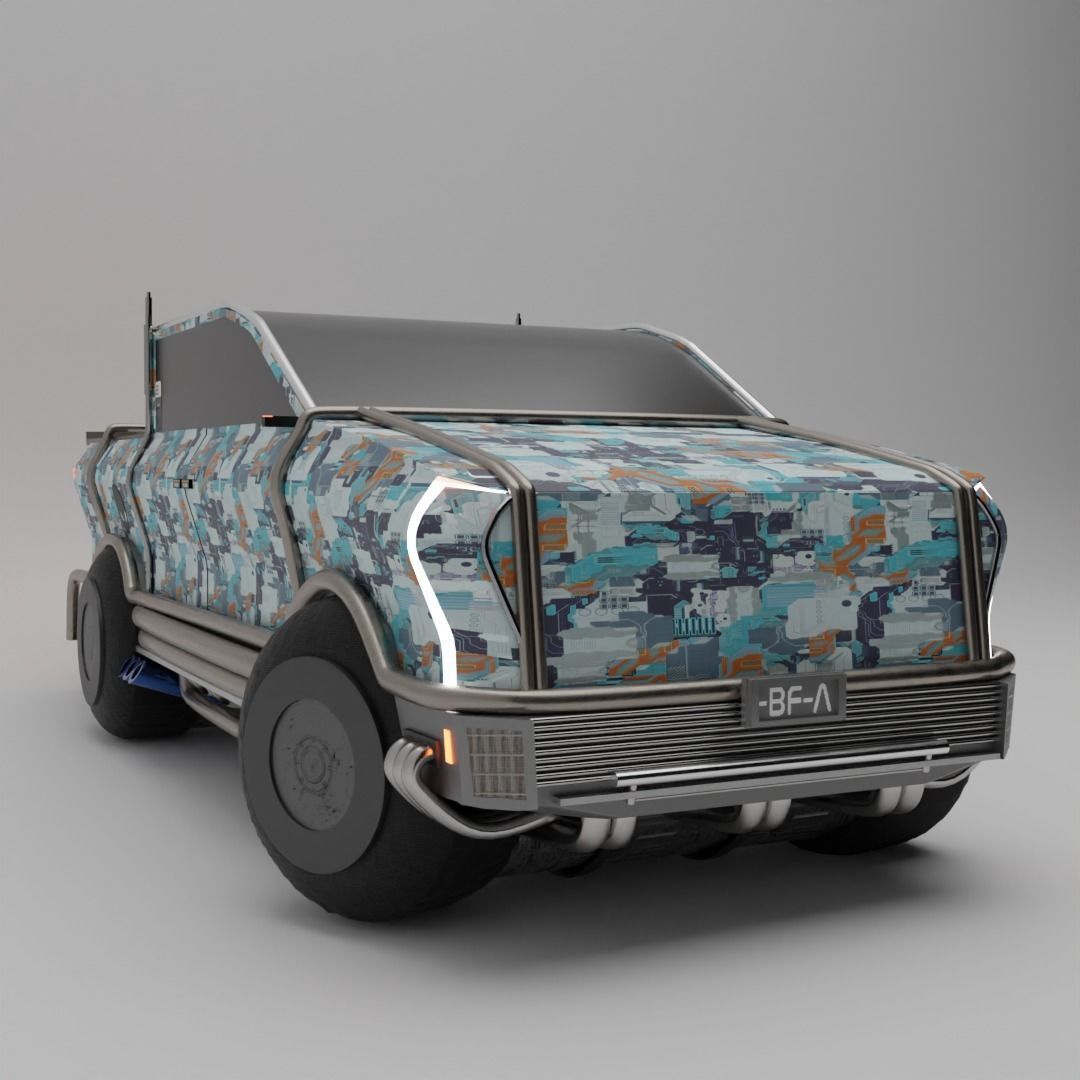 SCI FI BLENDER PICKUPTRUCK 3D model_2