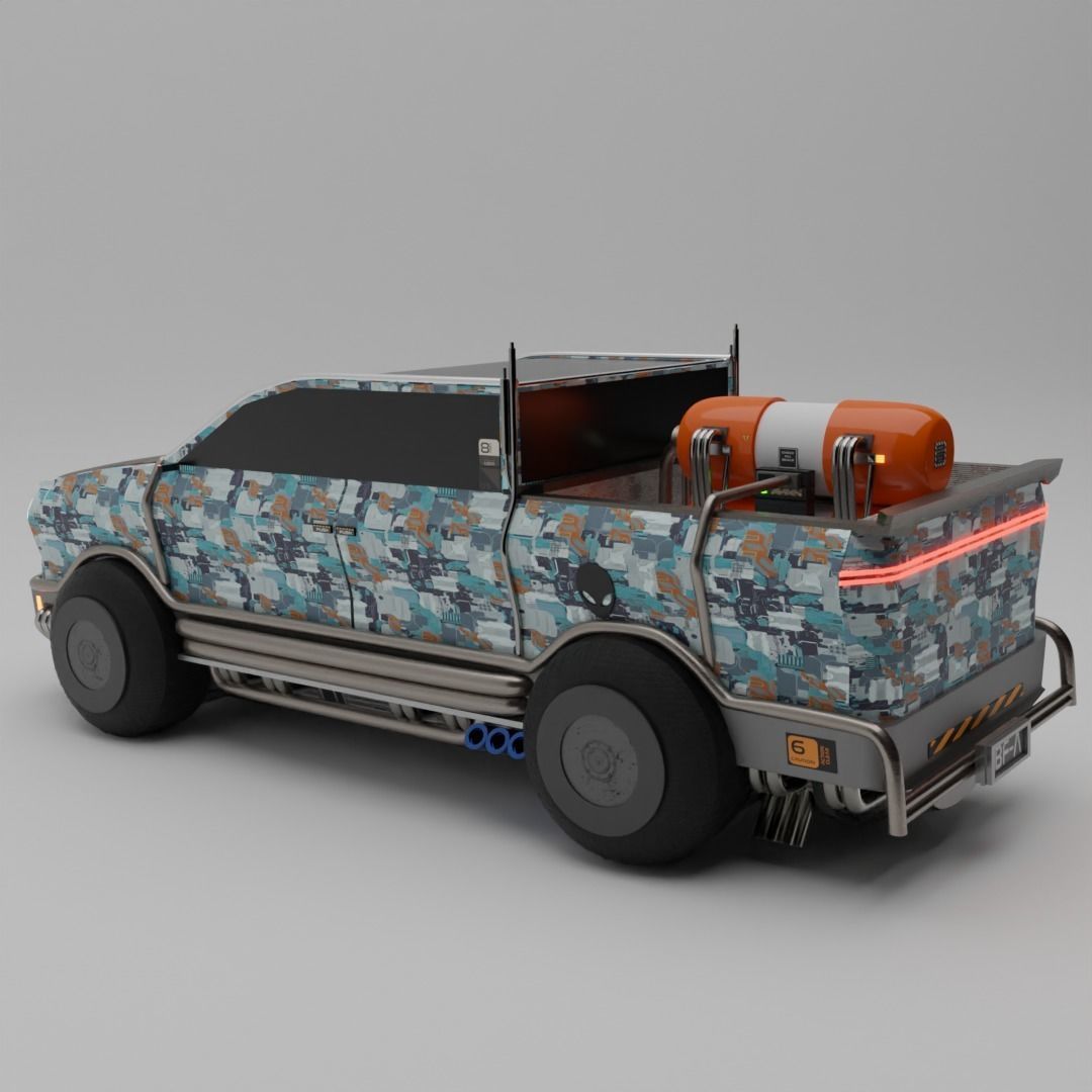 SCI FI BLENDER PICKUPTRUCK 3D model_3