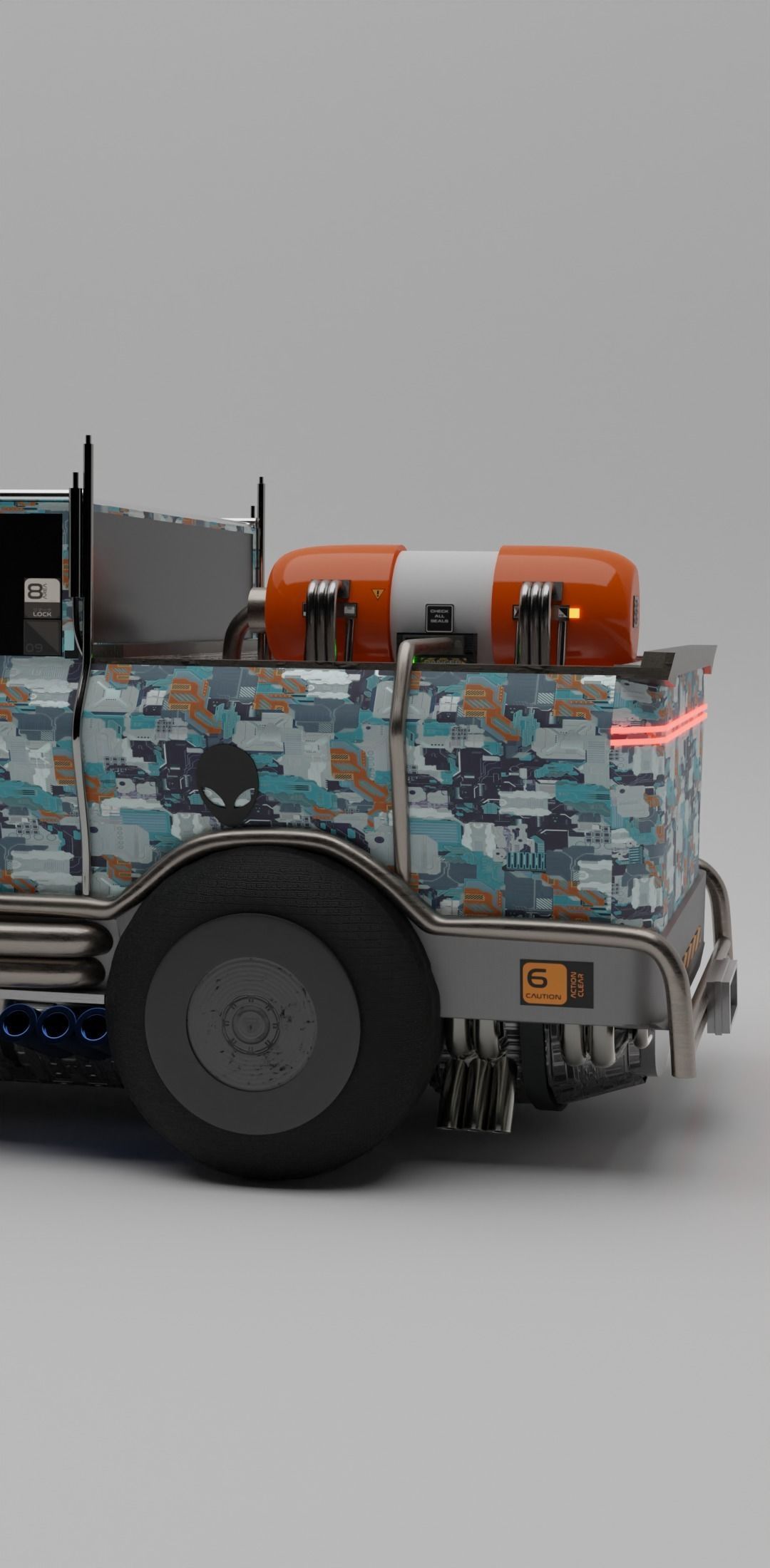 SCI FI BLENDER PICKUPTRUCK 3D model_4