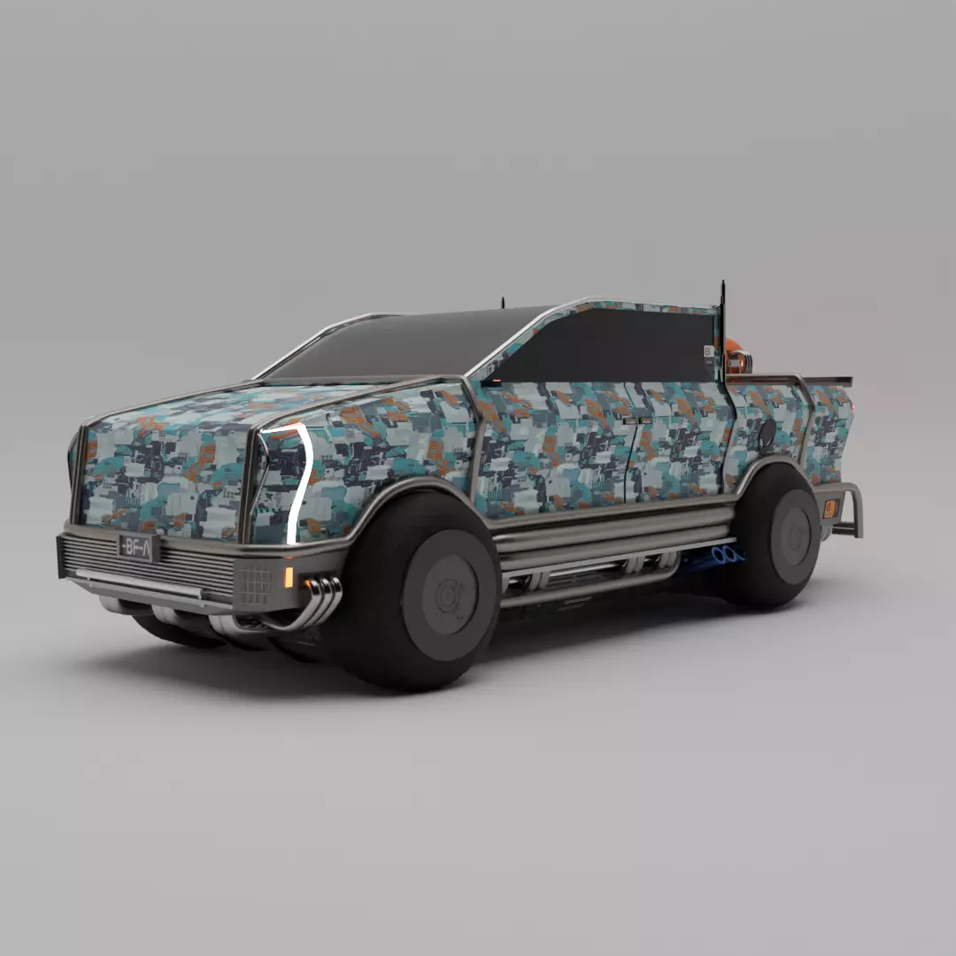 SCI FI BLENDER PICKUPTRUCK 3D model_0