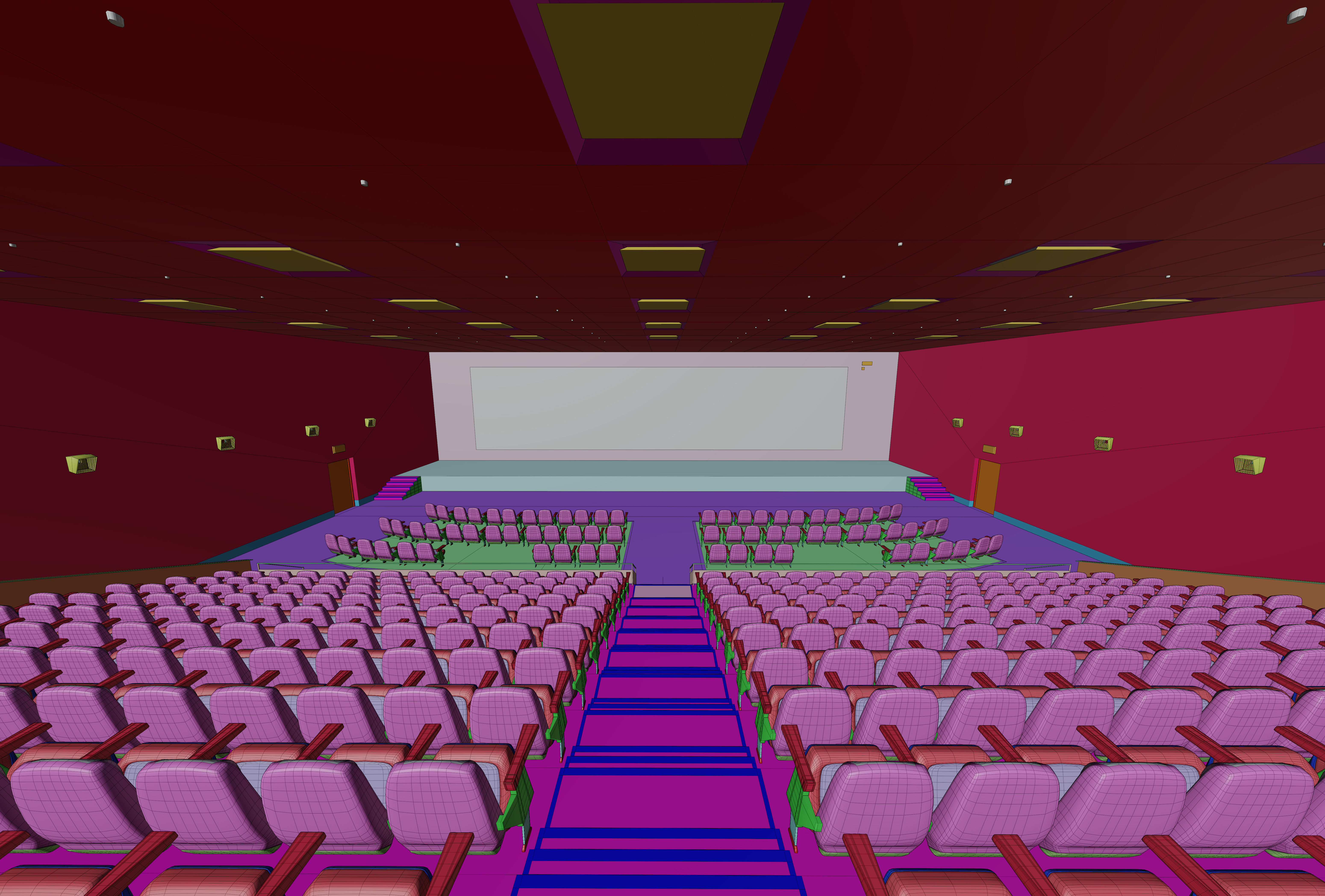 Movie Theater Interior Low-poly 3D model_11