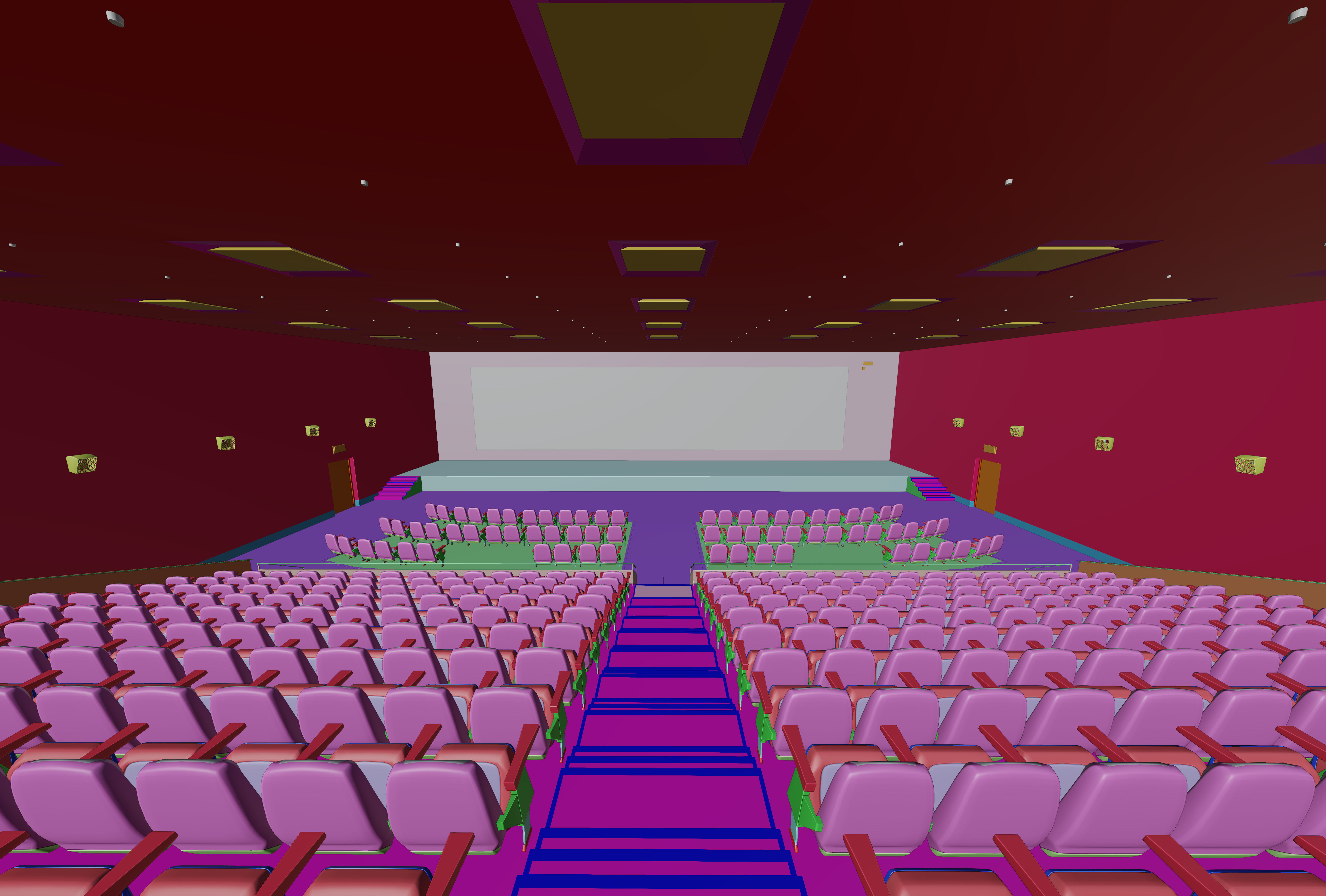 Movie Theater Interior Low-poly 3D model_17