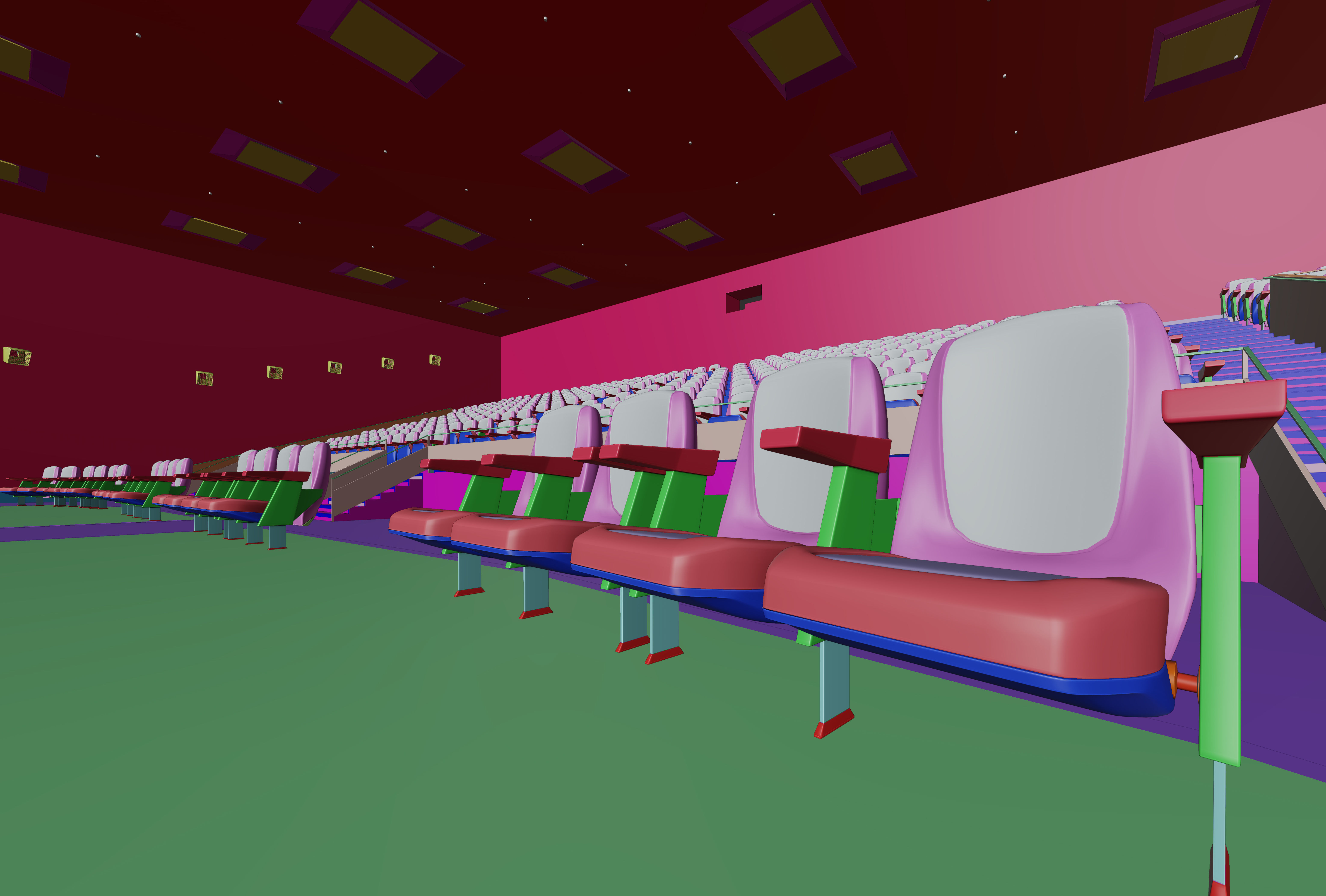 Movie Theater Interior Low-poly 3D model_18