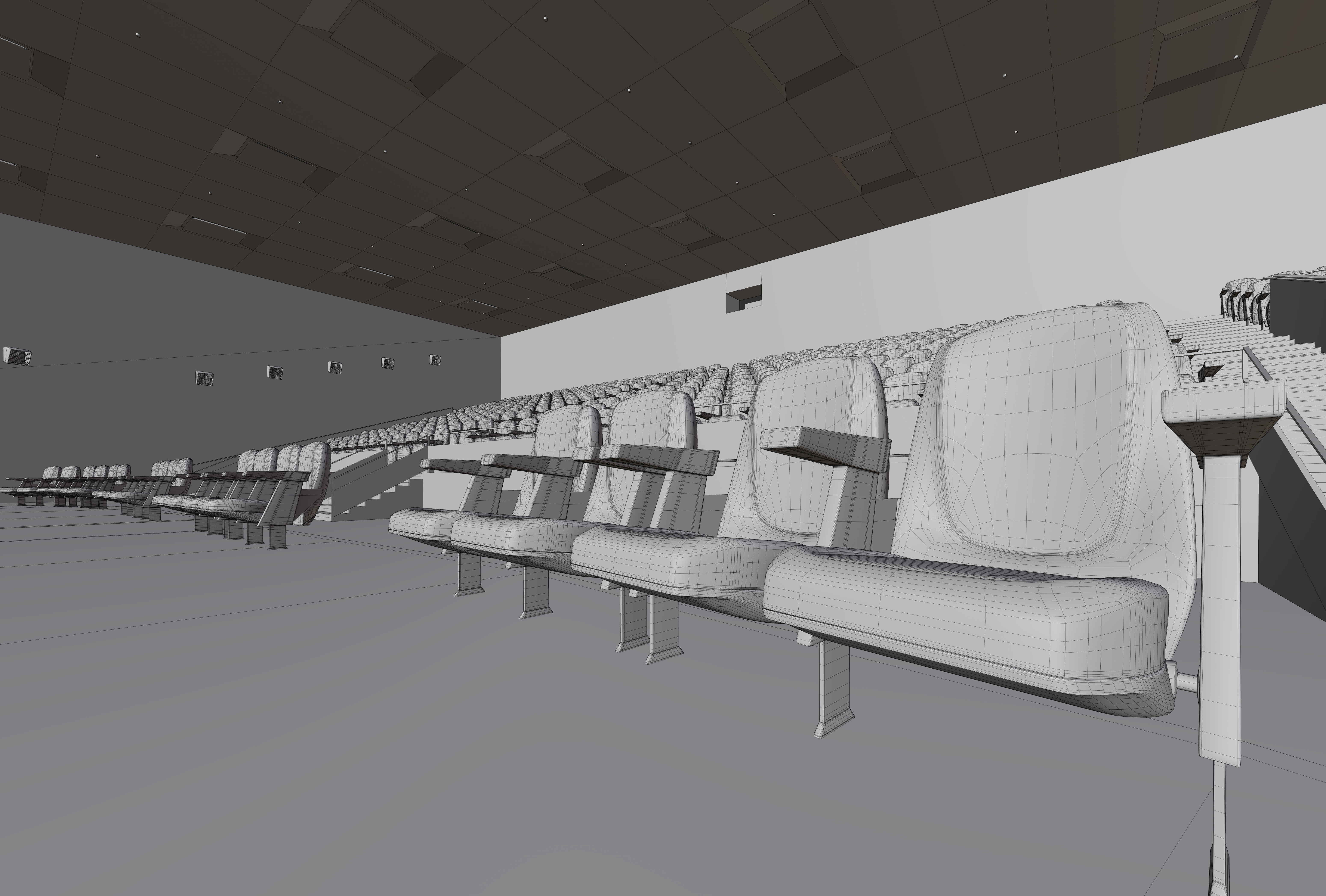 Movie Theater Interior Low-poly 3D model_6
