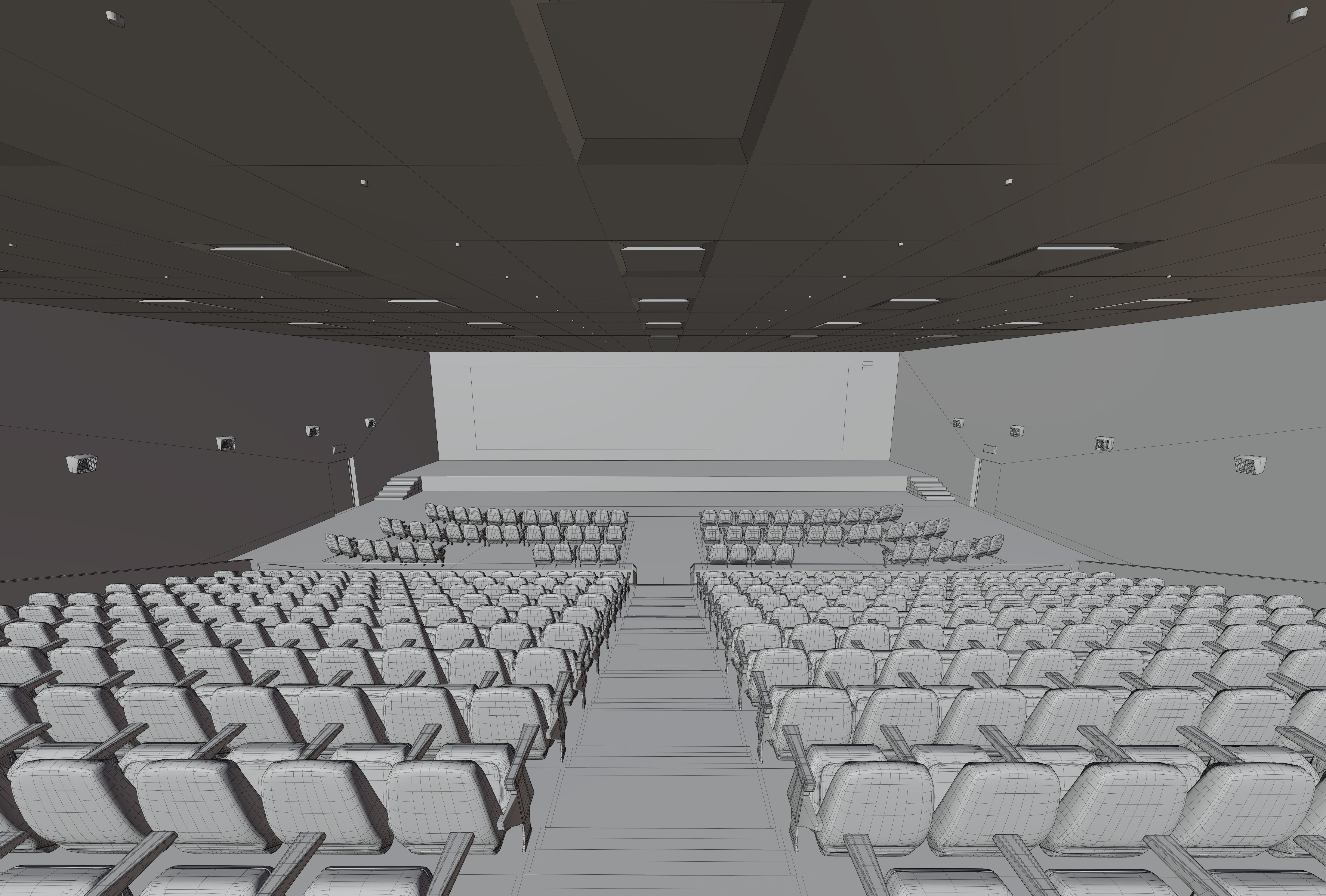 Movie Theater Interior Low-poly 3D model_5