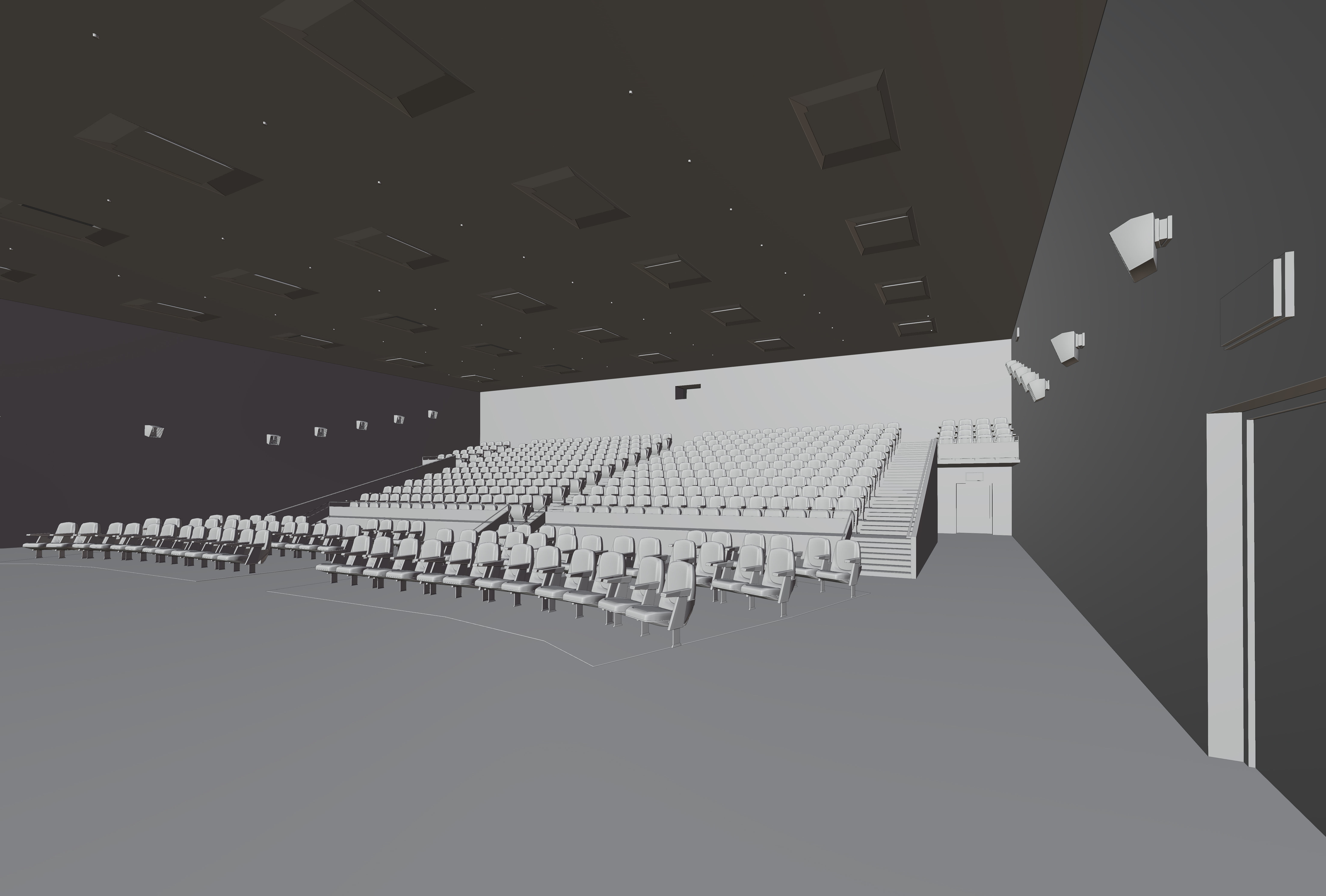 Movie Theater Interior Low-poly 3D model_13