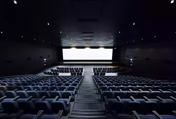 Movie Theater Interior Low-poly 3D model