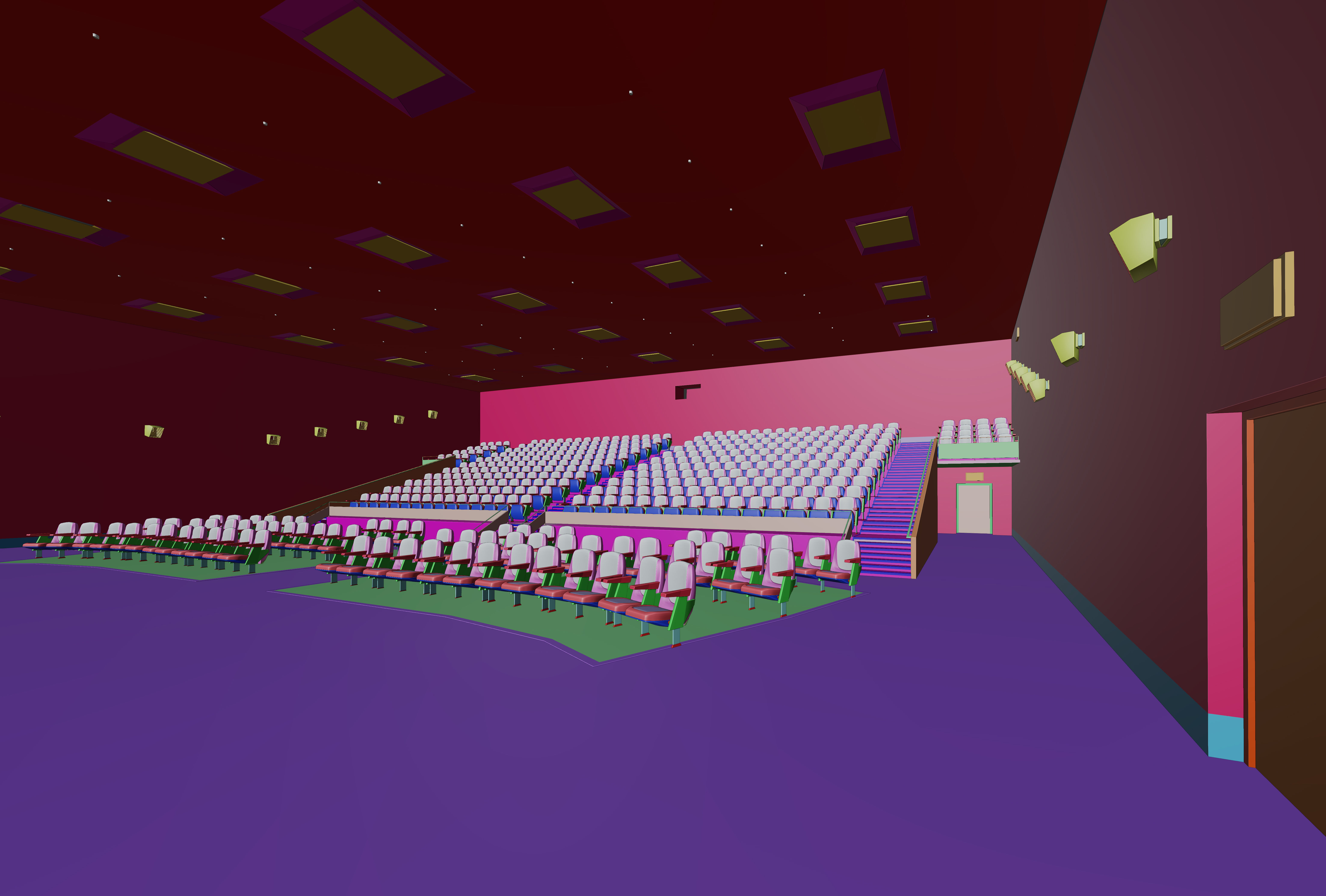 Movie Theater Interior Low-poly 3D model_16