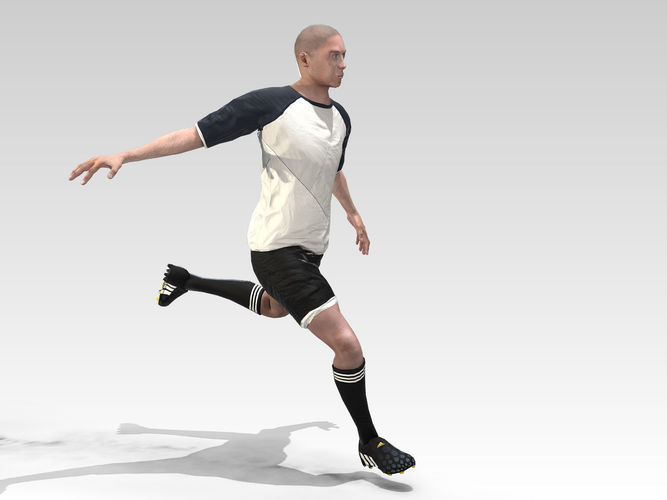 Footballer rigged Low-poly 3D model