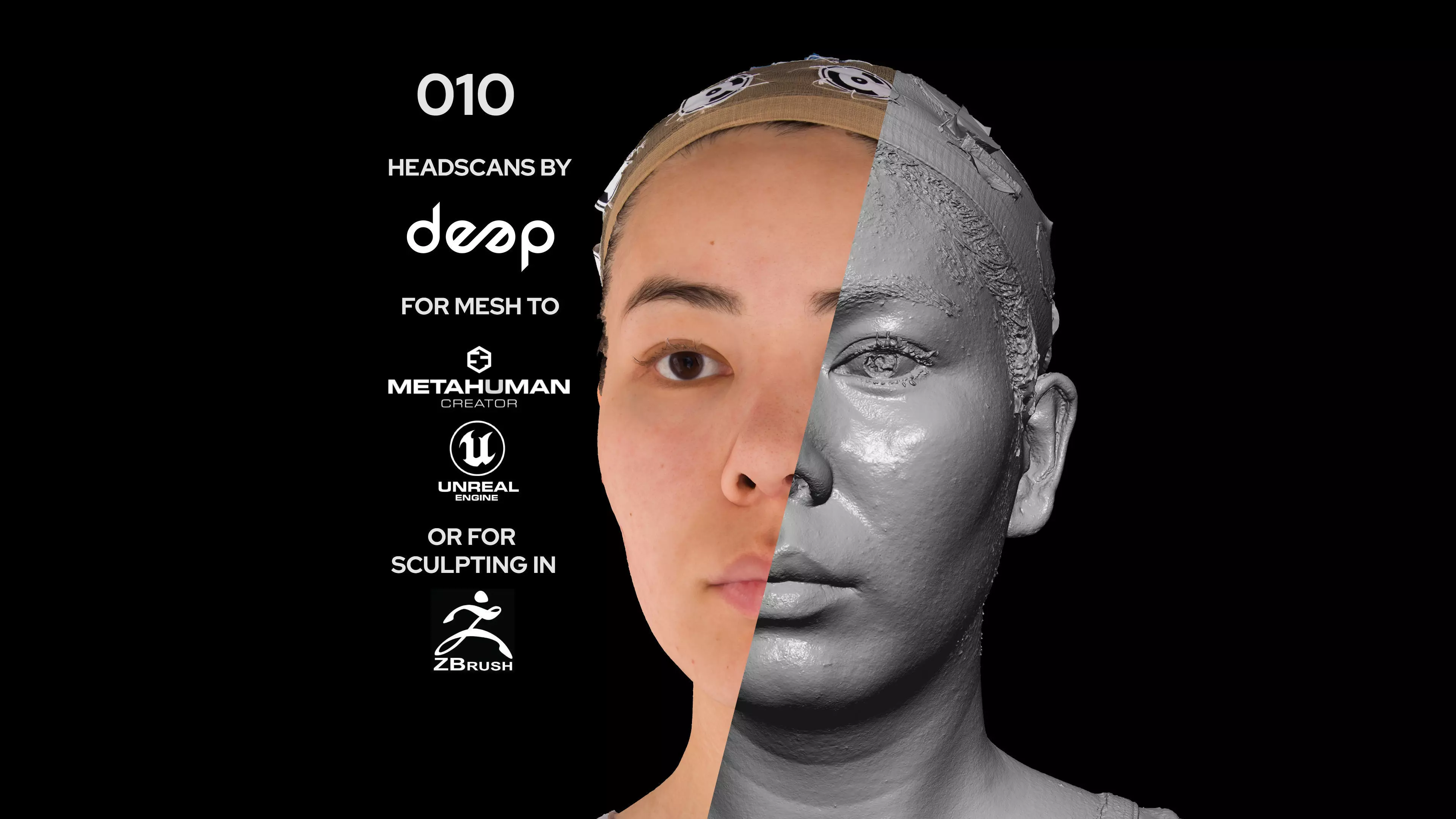 Asian Female 30s head scan 010 3D model_0