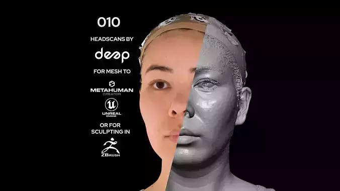 Asian Female 30s head scan 010 3D model Asian Female 30s head scan 010 3D model