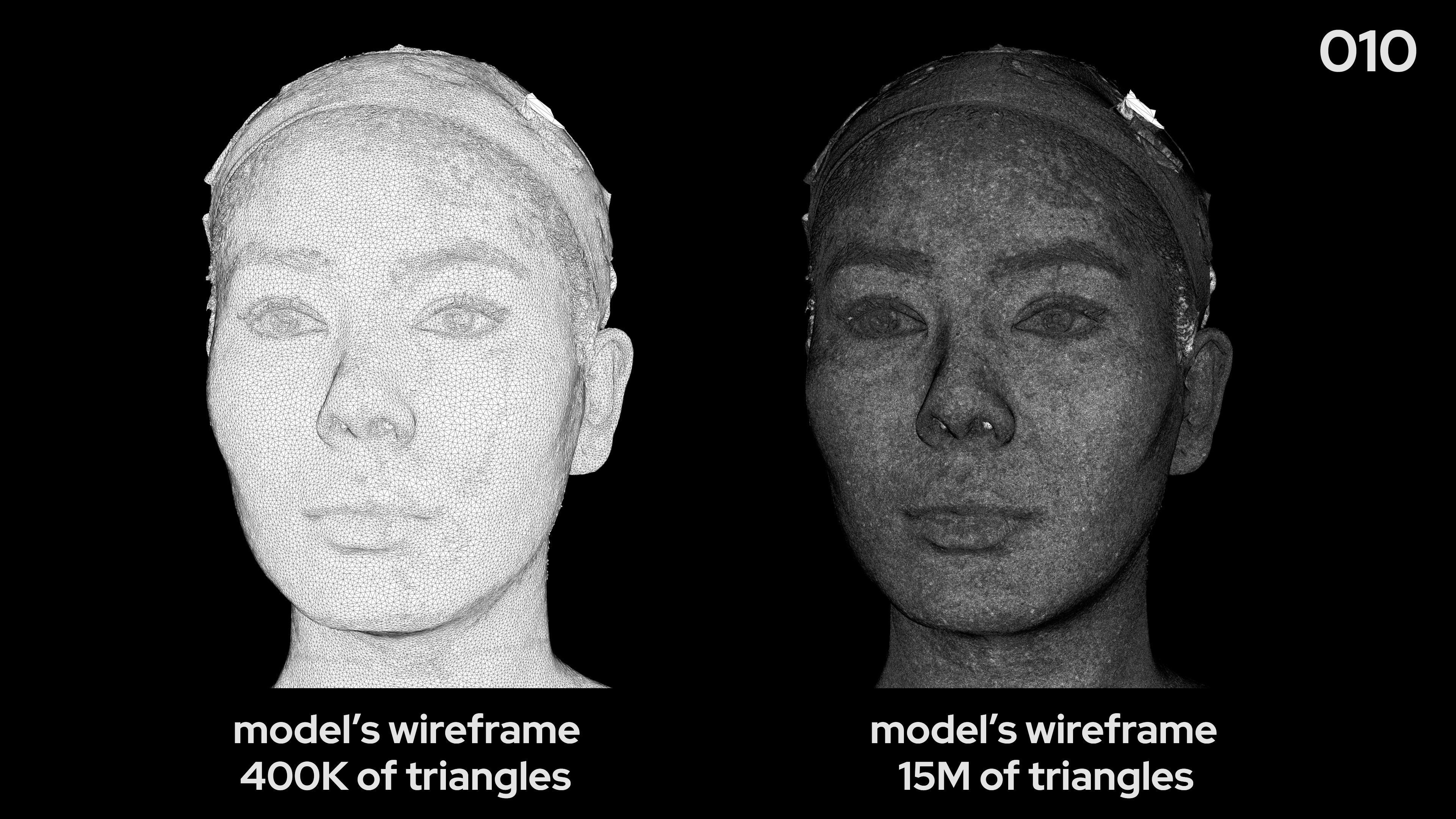 Asian Female 30s head scan 010 3D model_7