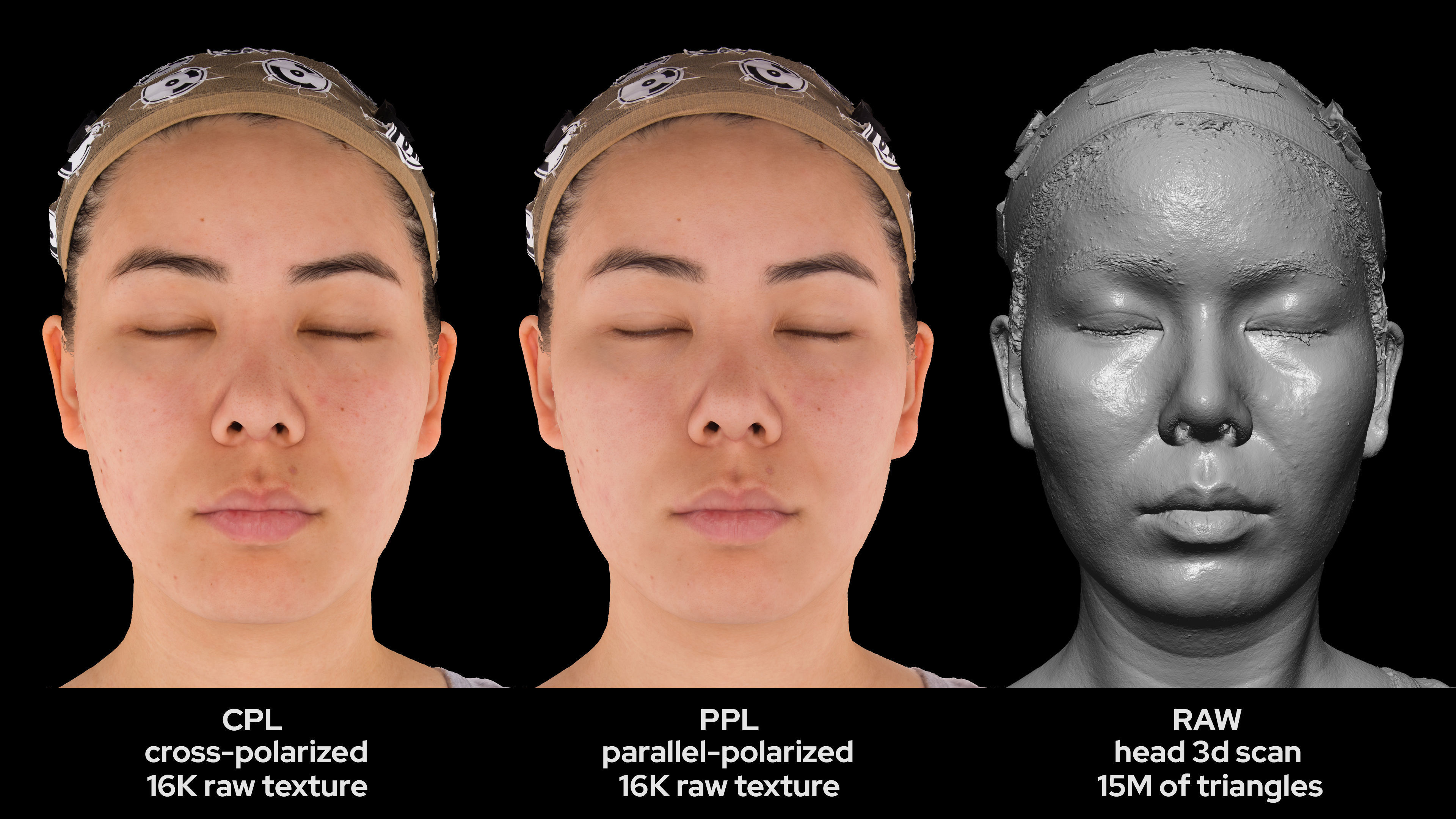 Asian Female 30s head scan 010 3D model_5