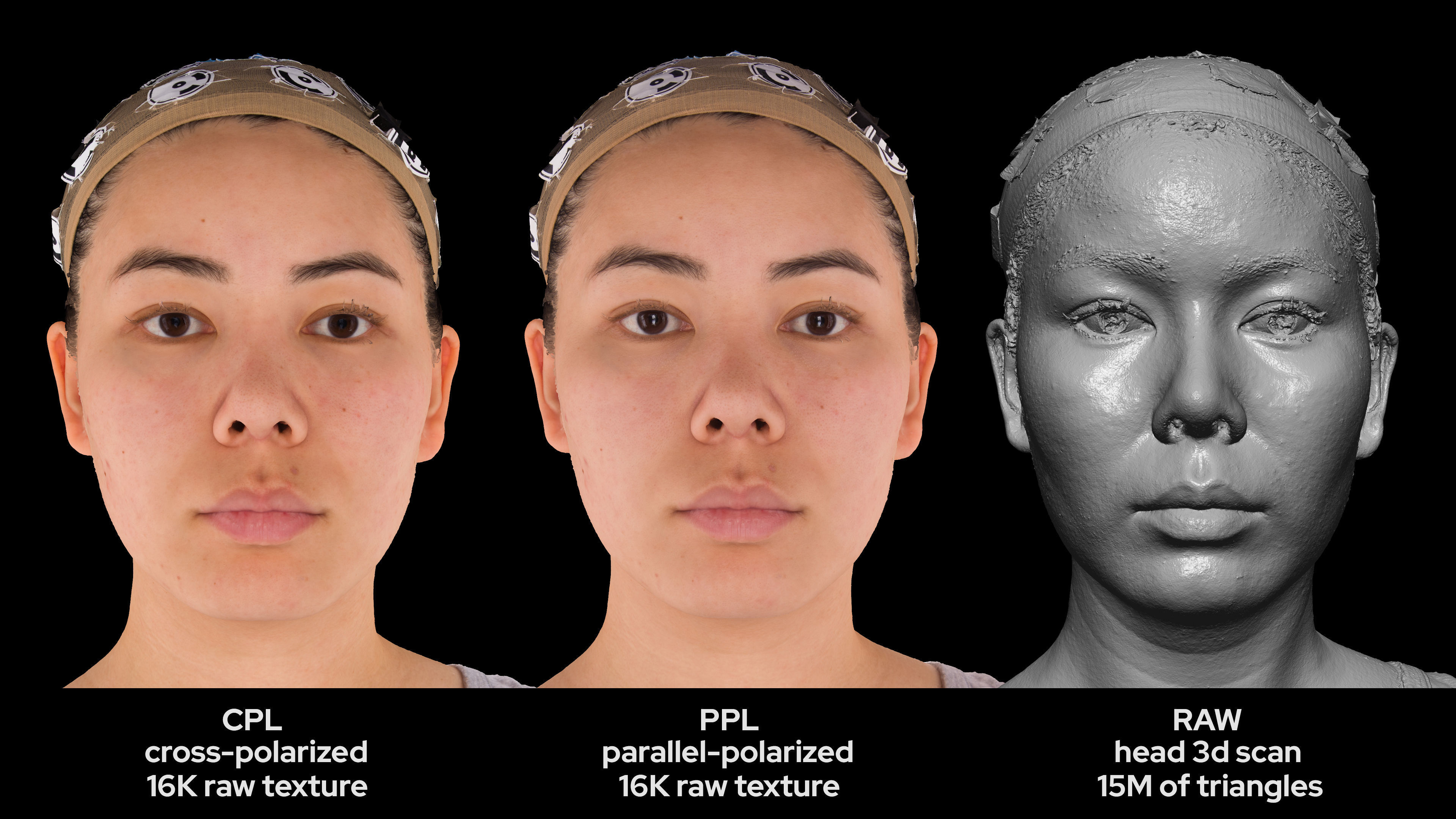 Asian Female 30s head scan 010 3D model_4
