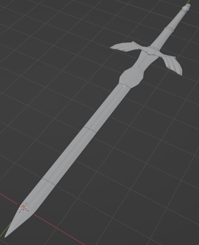 Fantasy Zelda-Style Longsword 3D print model_6