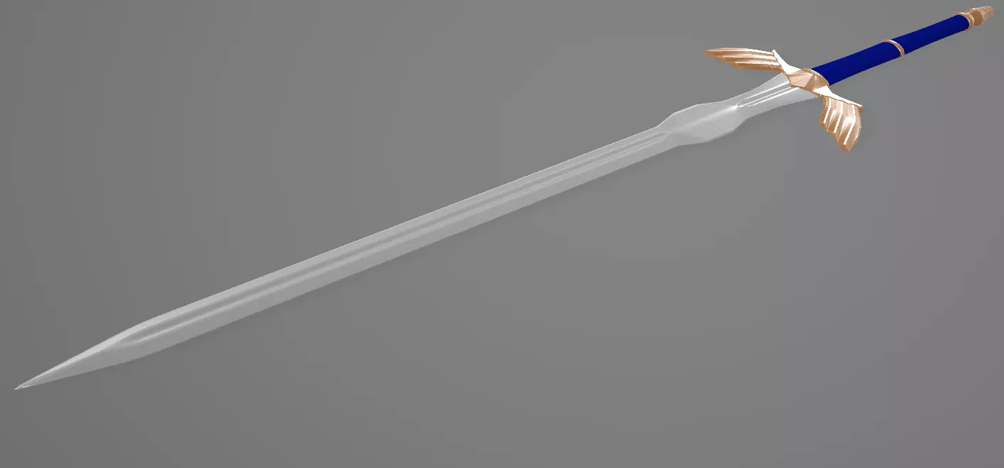 Fantasy Zelda-Style Longsword 3D print model_0