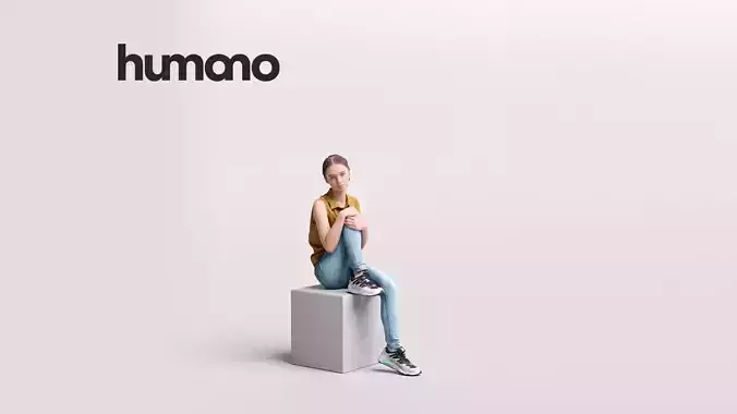  Humano Sitting Young Girl 2203-6